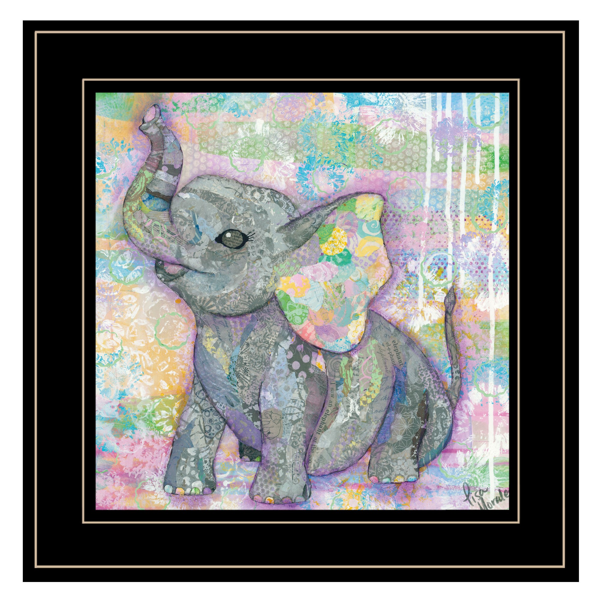Elephant Ii 3 Black Framed Print Wall Art