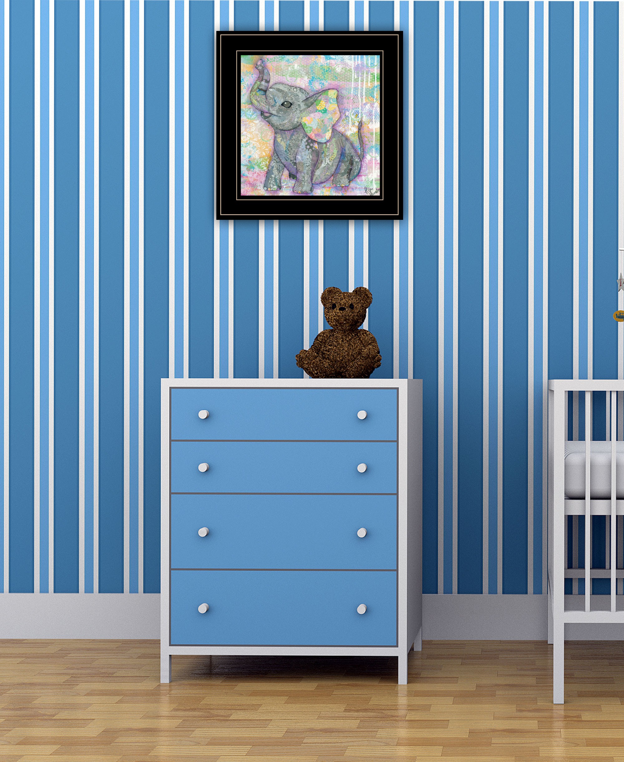 Elephant Ii 3 Black Framed Print Wall Art
