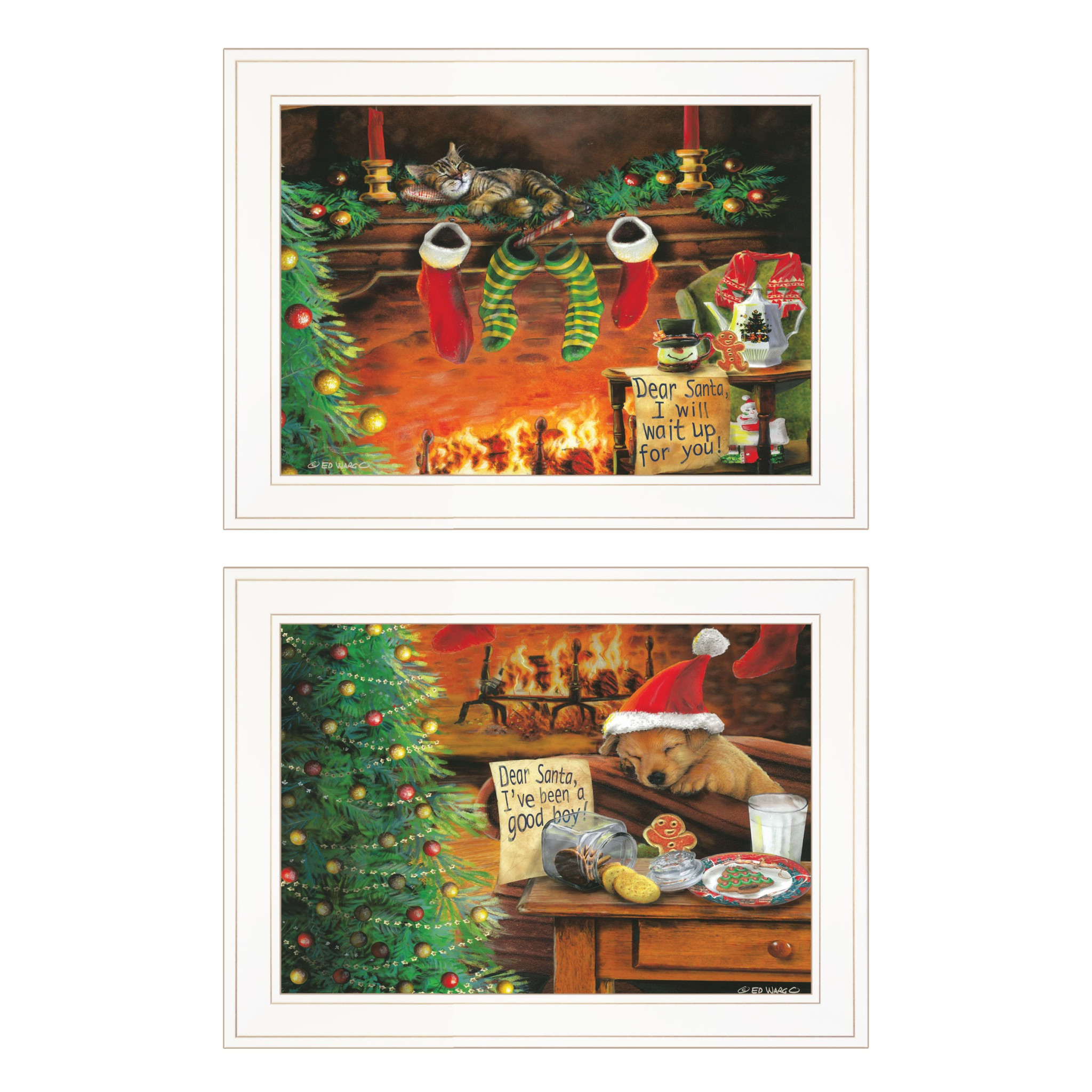 Set Of Two Ive Been A good Boy 1 White Framed Print Wall Art