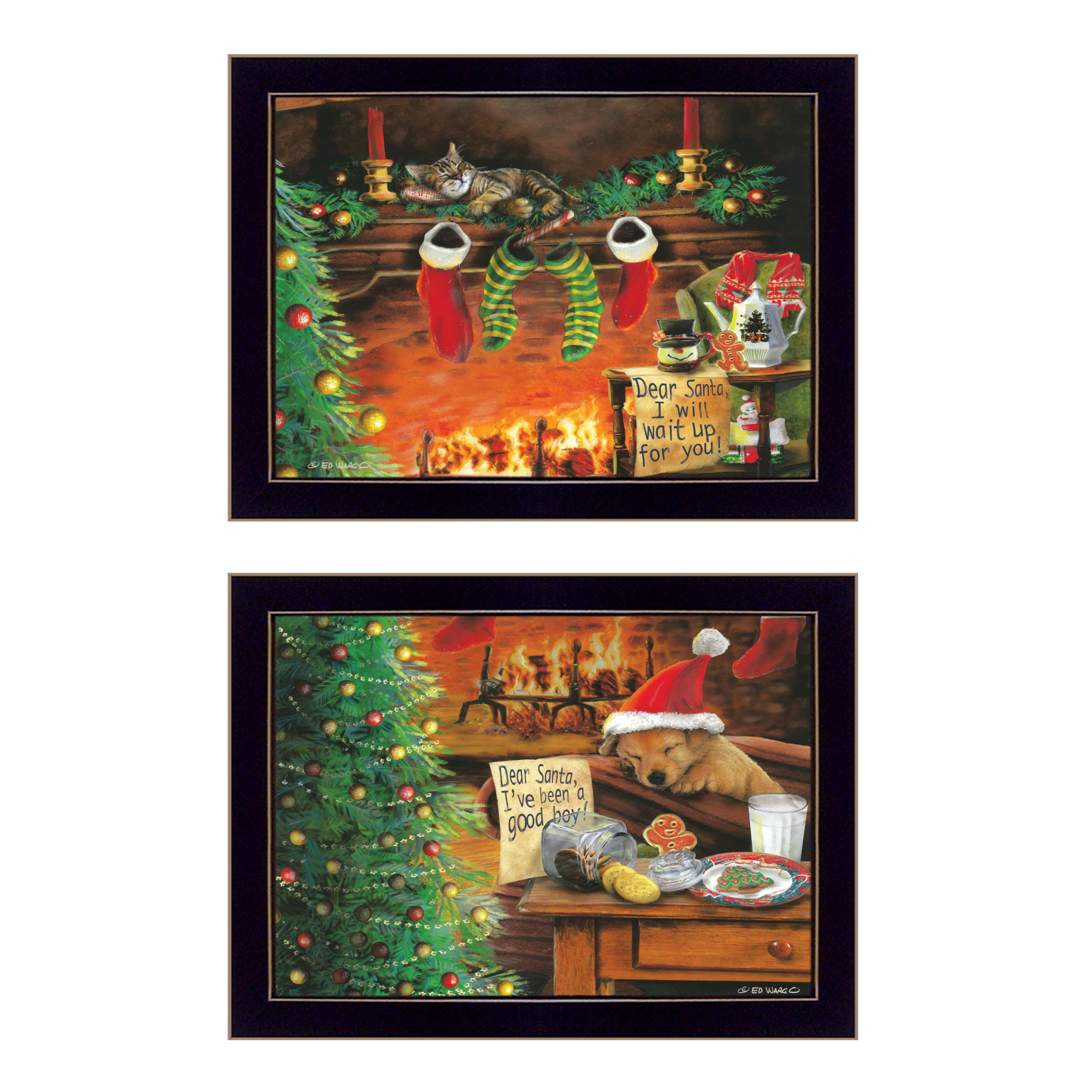 Set Of Two Ive Been A good Boy 3 Black Framed Print Wall Art