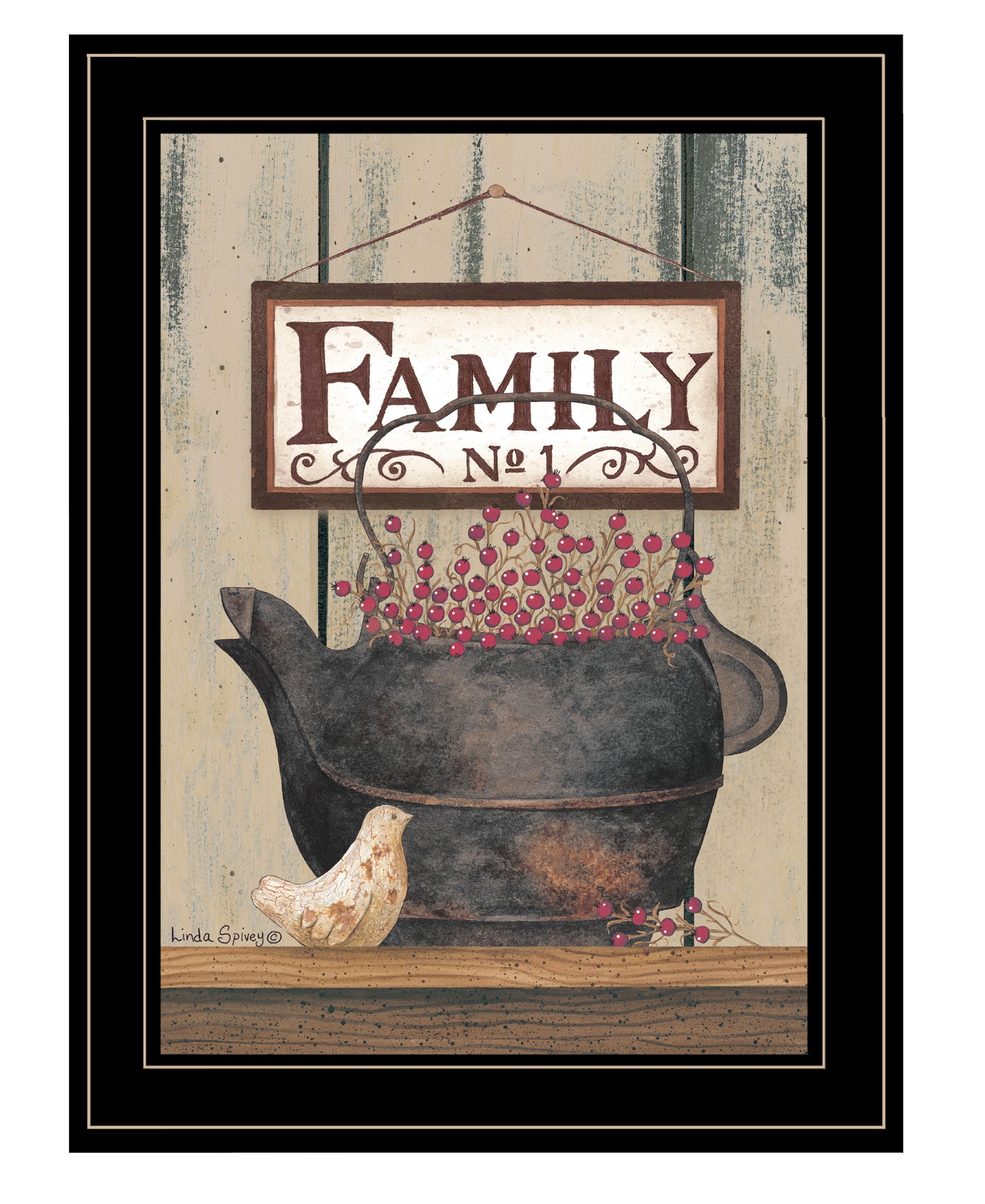 Family No1 Black Framed Print Wall Art