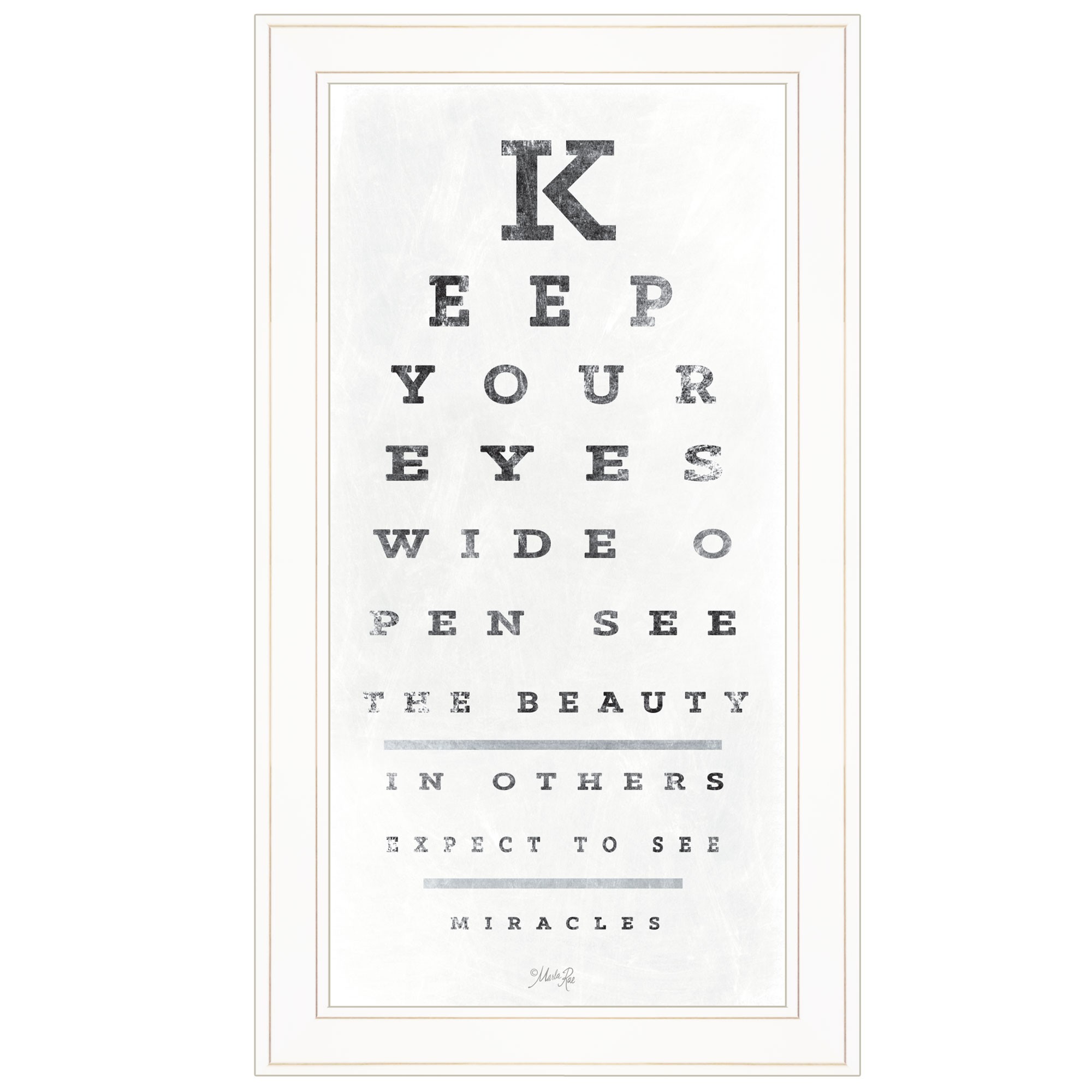 Eye Chart Ii 2 White Framed Print Wall Art