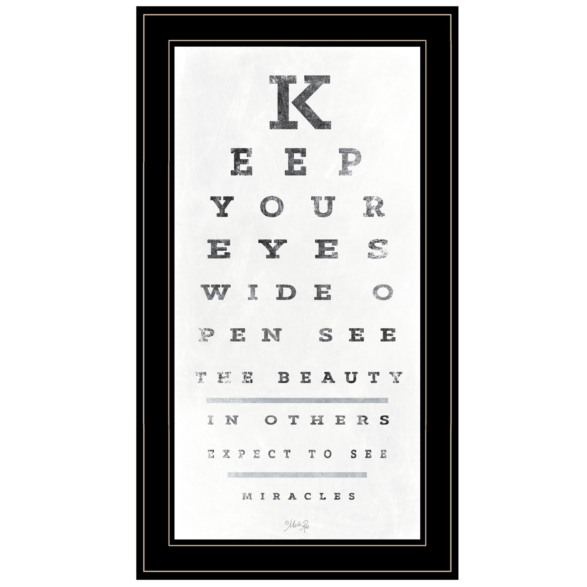 Eye Chart Ii 3 Black Framed Print Wall Art