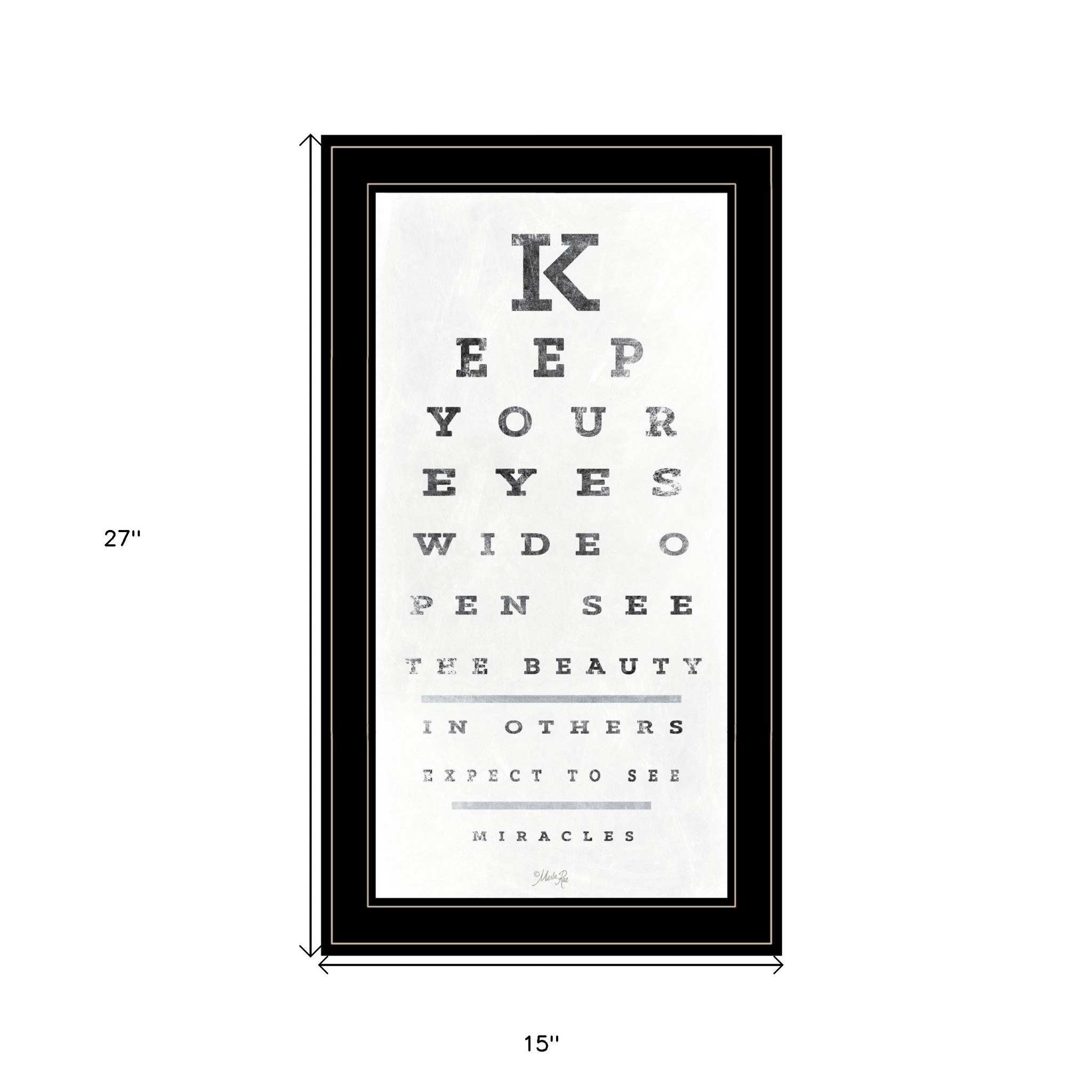 Eye Chart Ii 3 Black Framed Print Wall Art