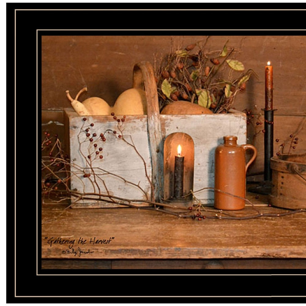 Gathering The Harvest 3 Black Framed Print Wall Art