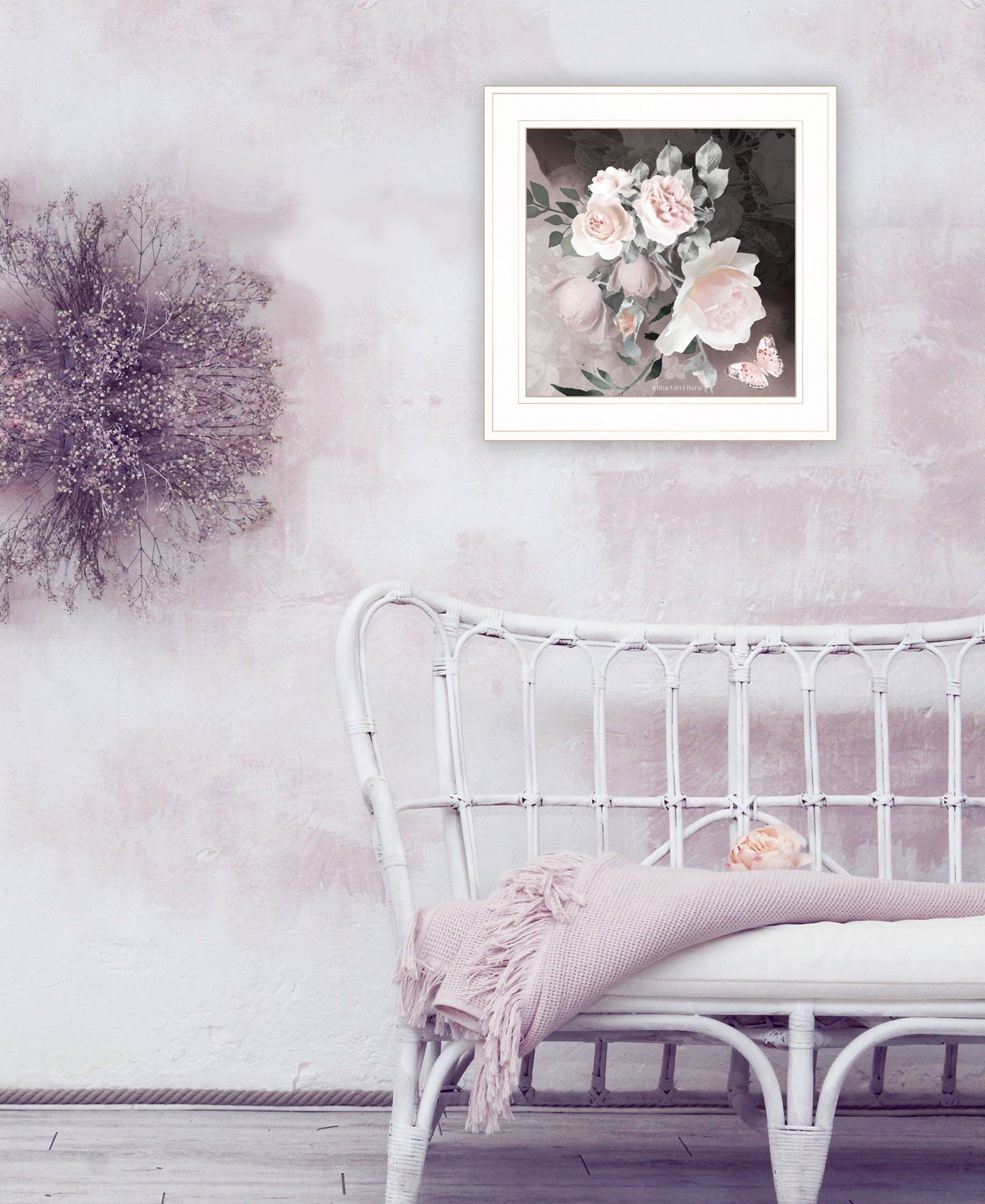 Noir Roses Iv 3 White Framed Print Wall Art