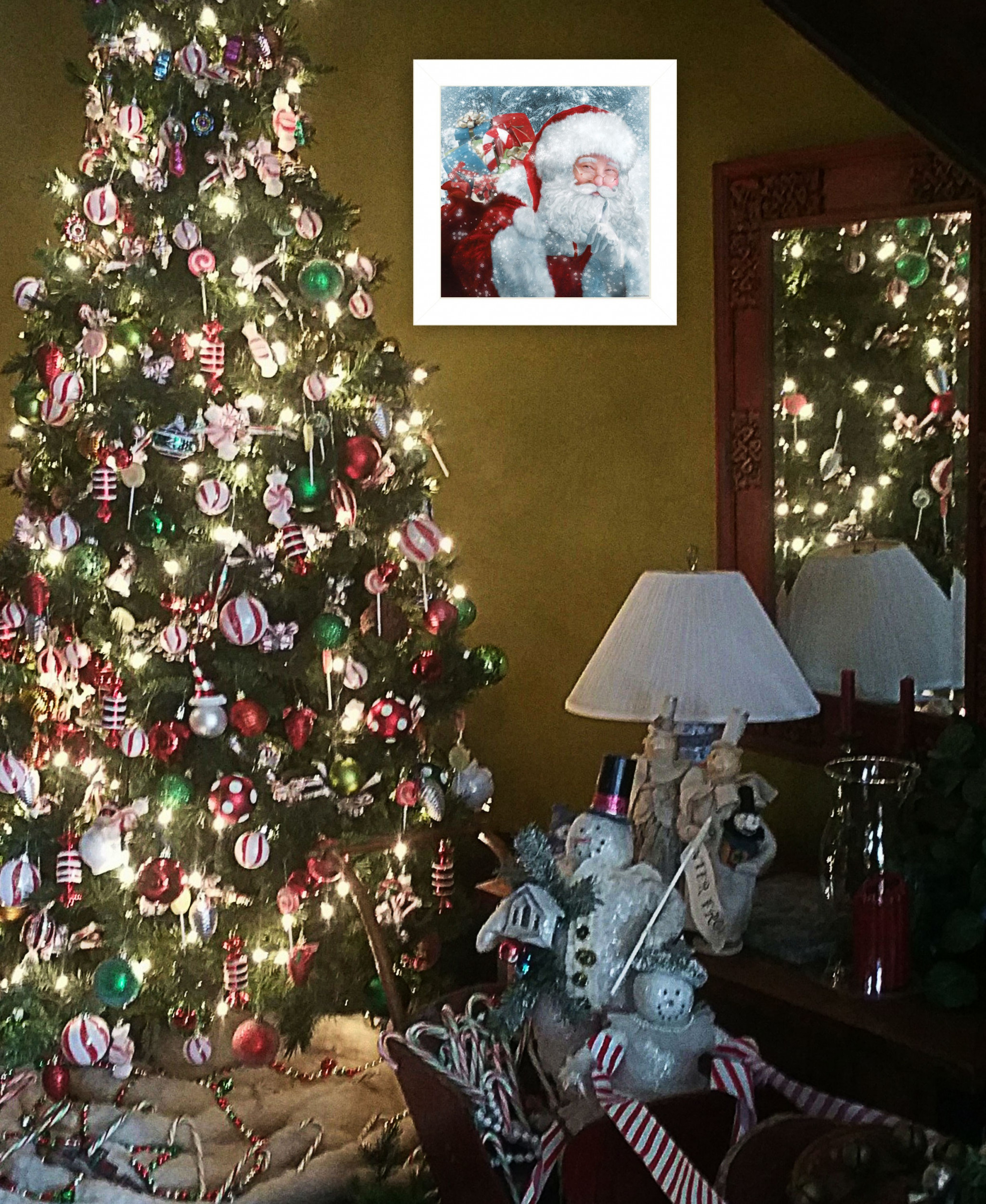 Santas Presents 2 White Framed Print Wall Art