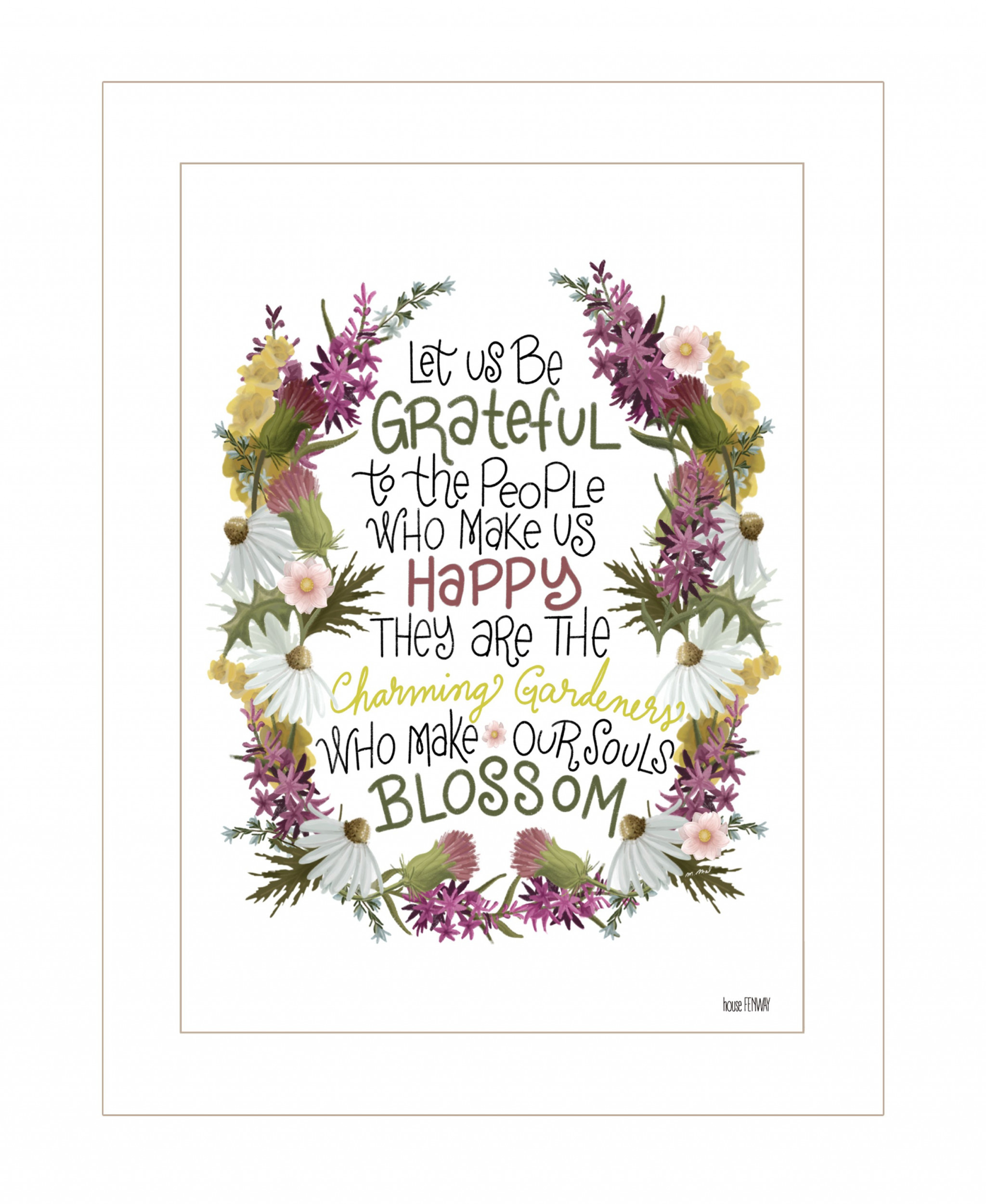 Charming Garden 2 White Framed Print Wall Art