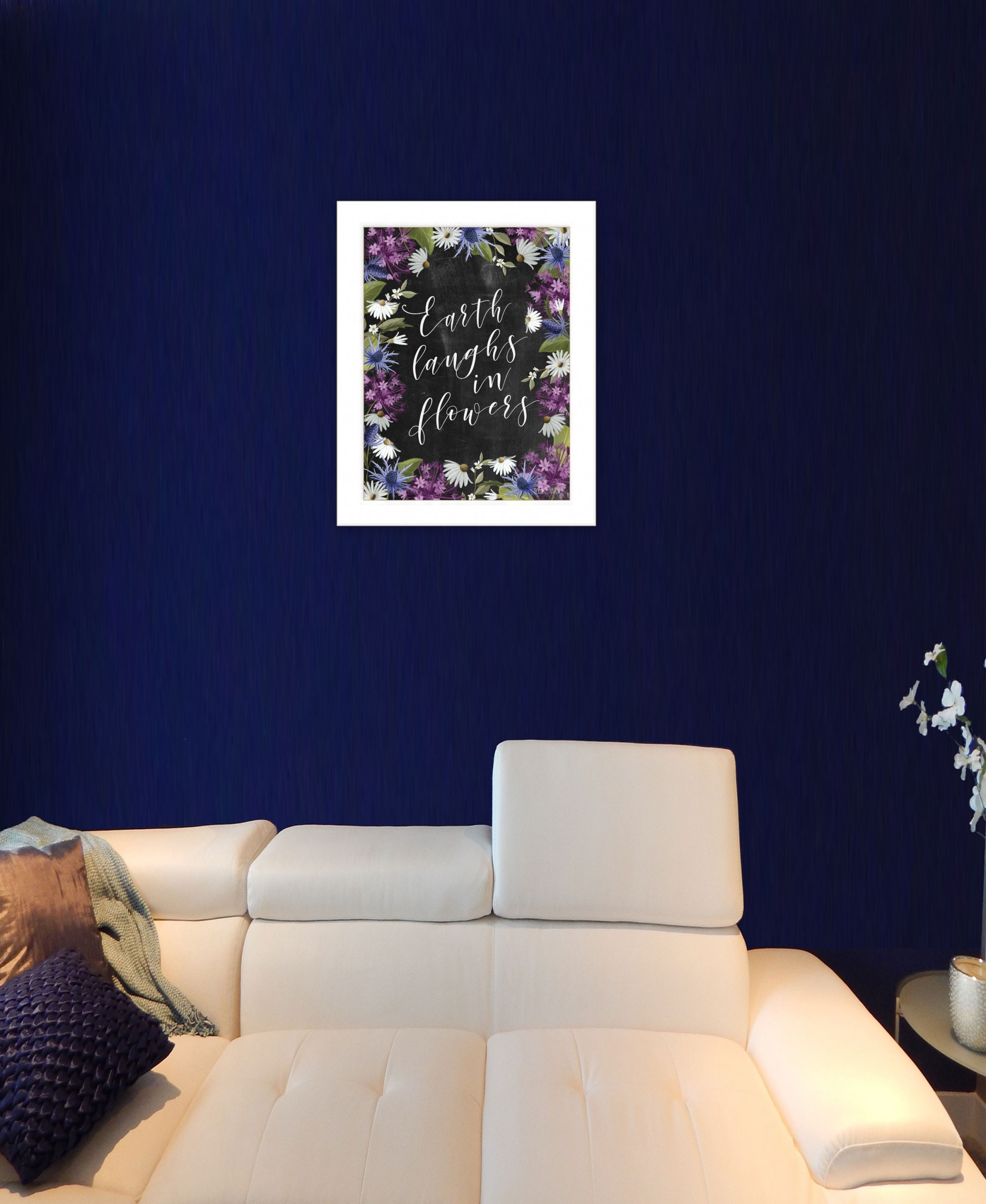 Earth Laughs In Flowers 3 White Framed Print Wall Art
