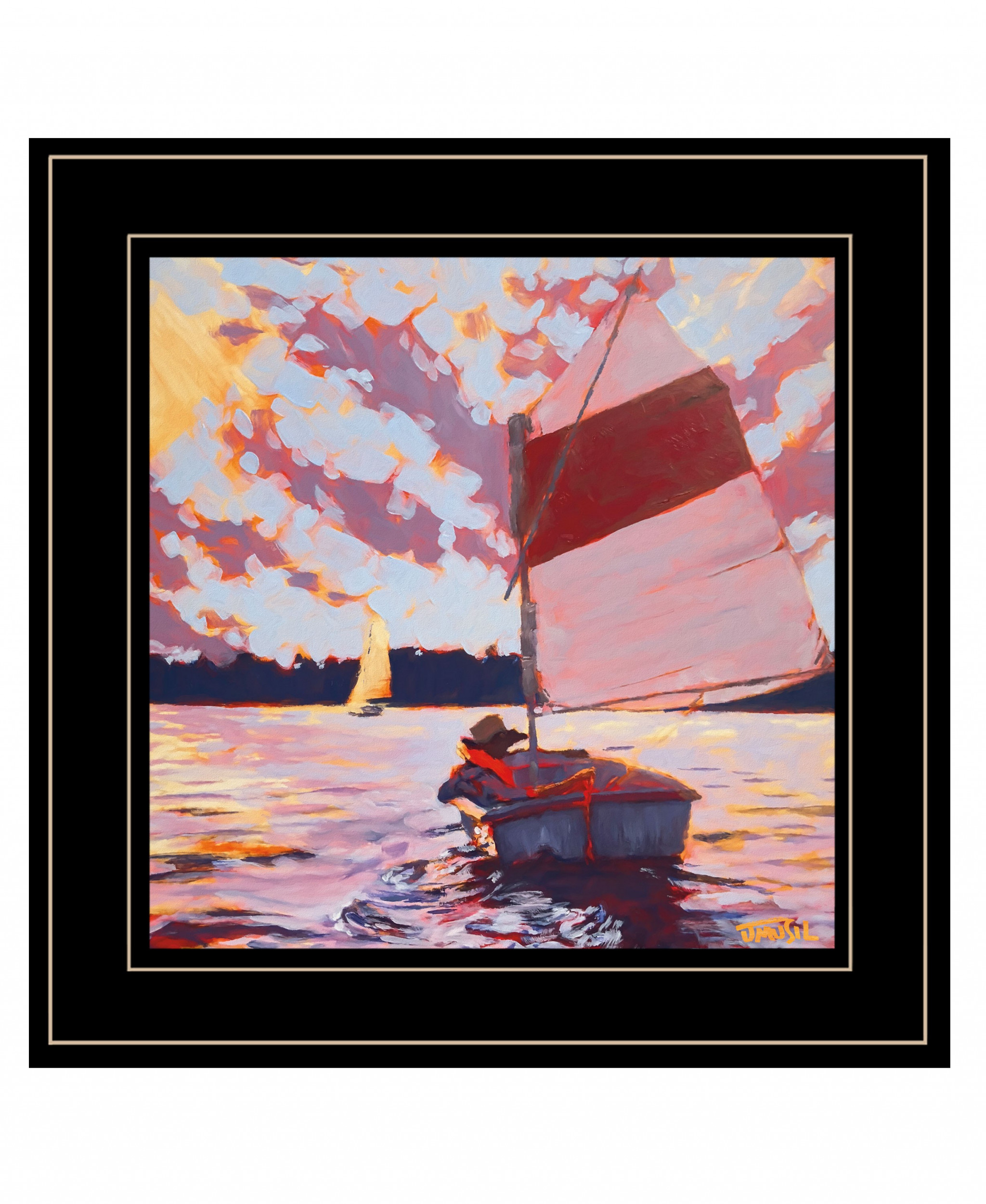Small Sailboat 3 Black Framed Print Wall Art-407856-1