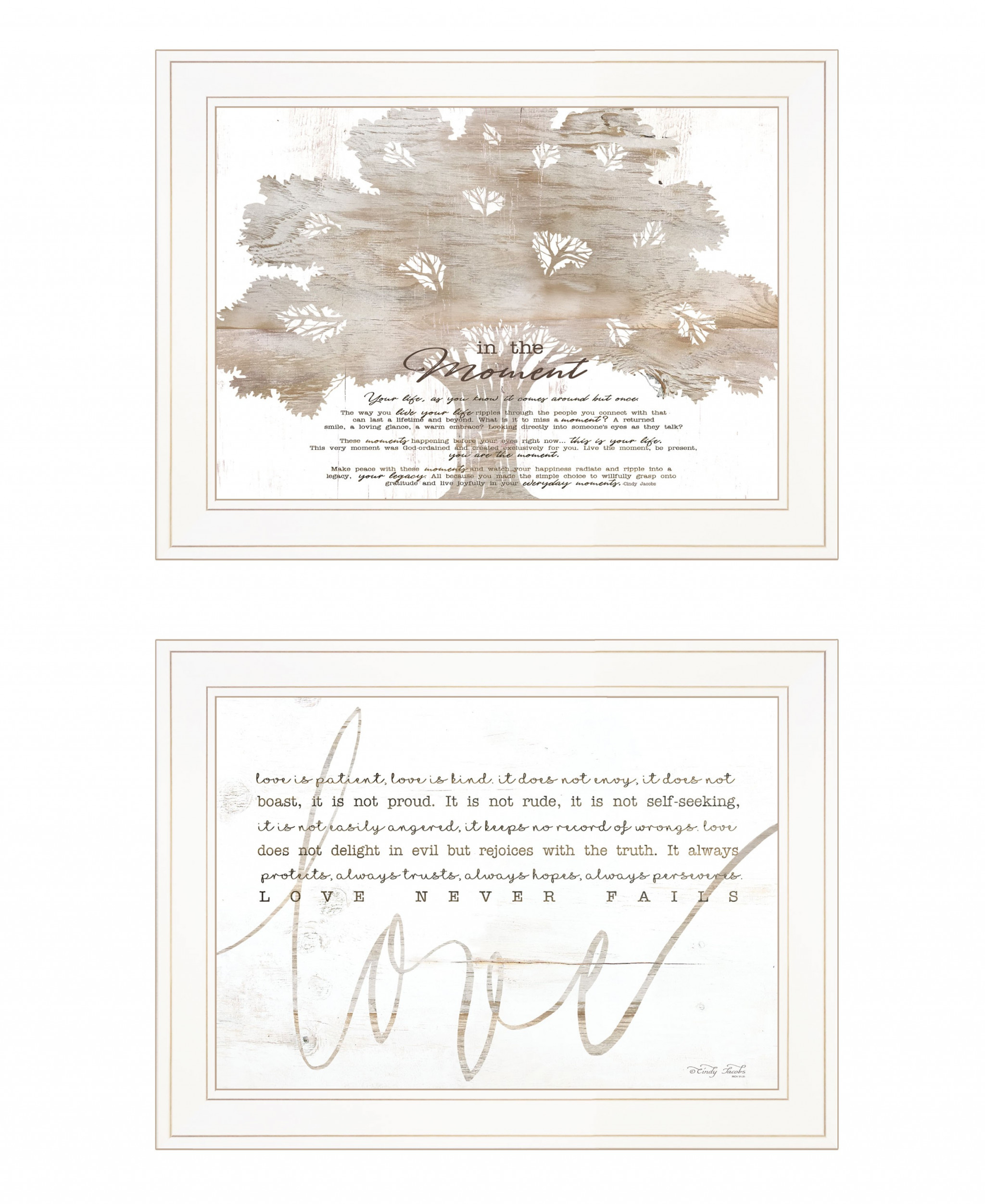 Set Of Two Love In The Moment White Framed Print Wall Art-407928-1
