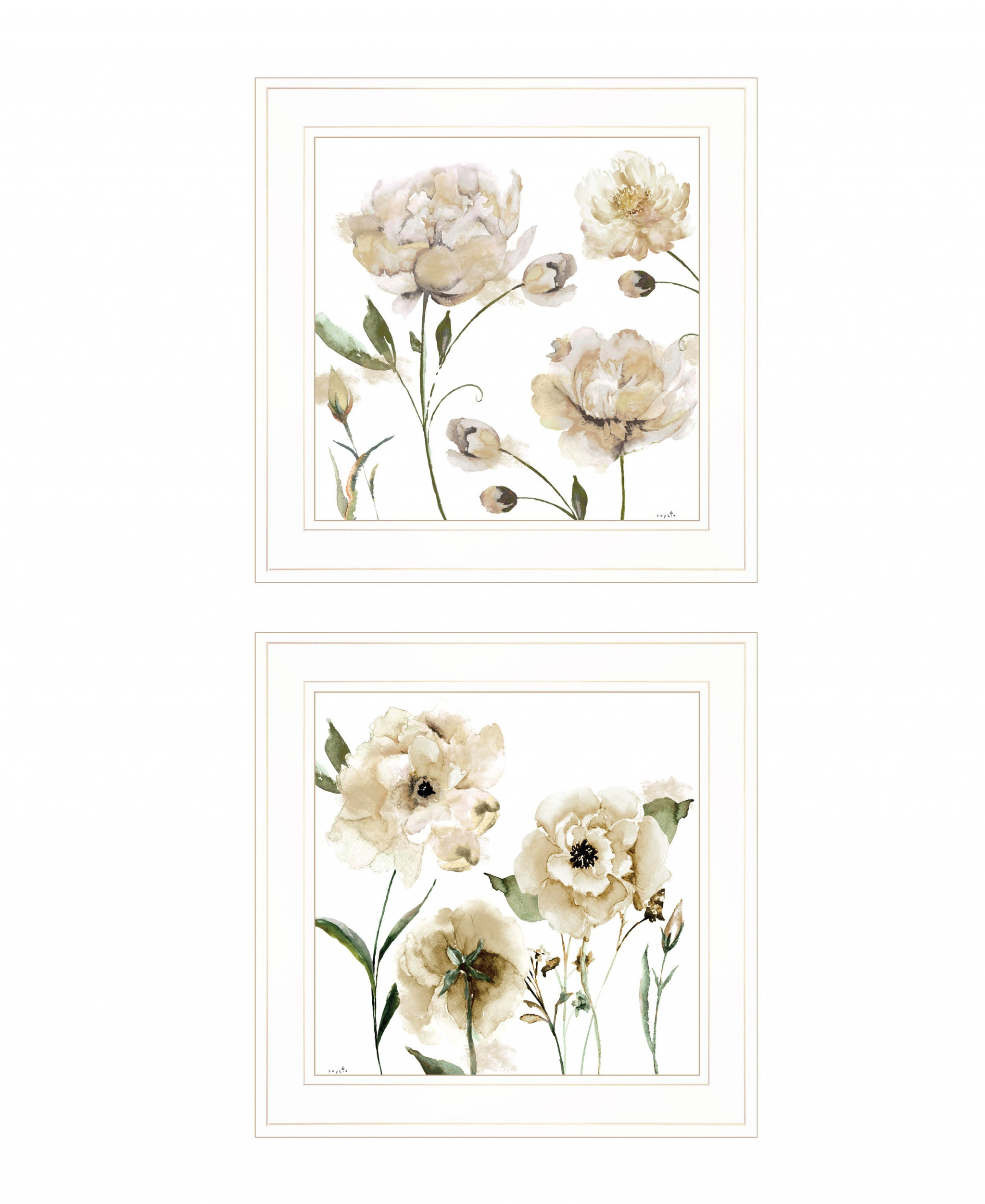 Set Of Two Brittany I And Sea Ii 1 White Framed Print Wall Art