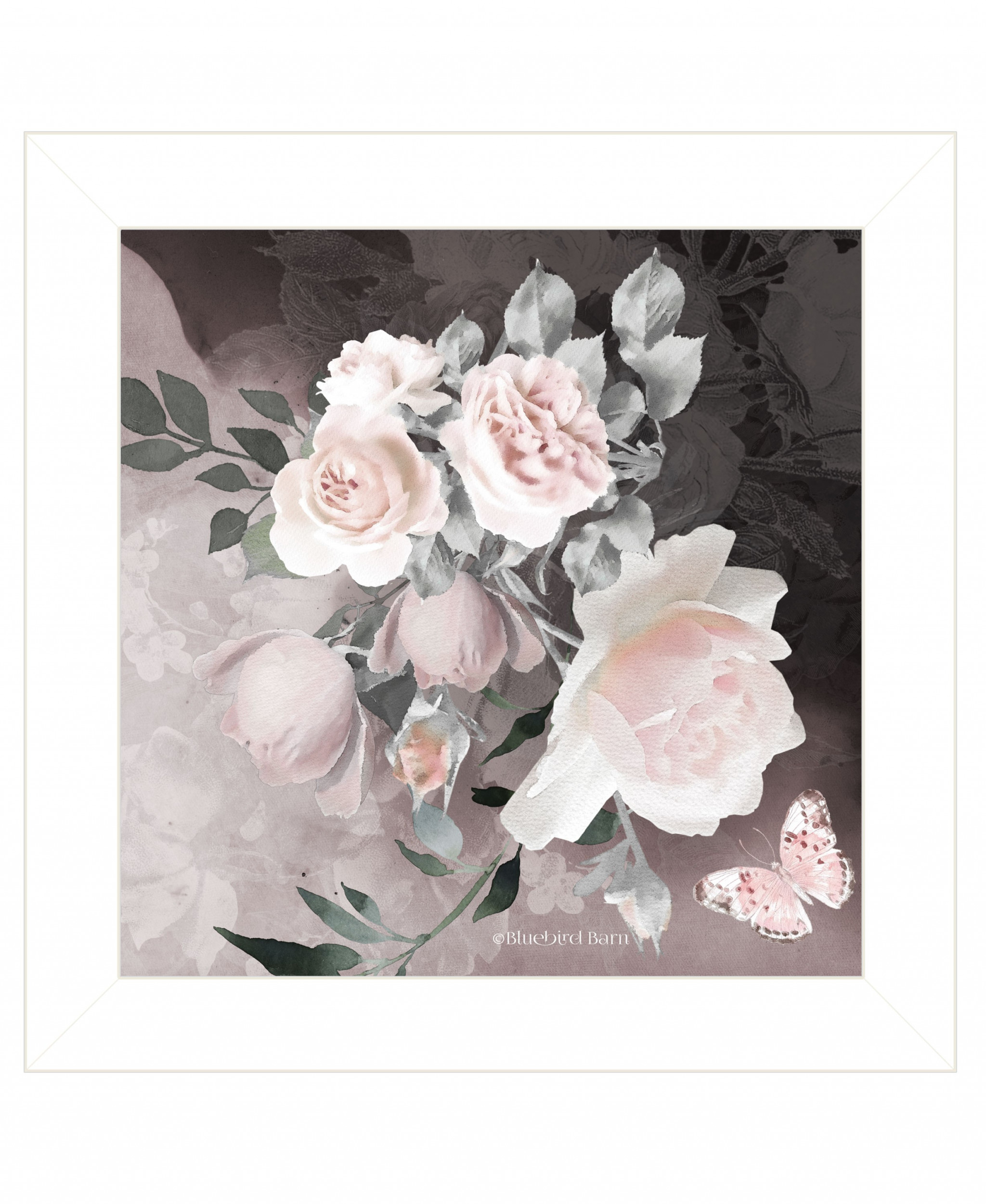 Noir Roses Iv 2 White Framed Print Wall Art