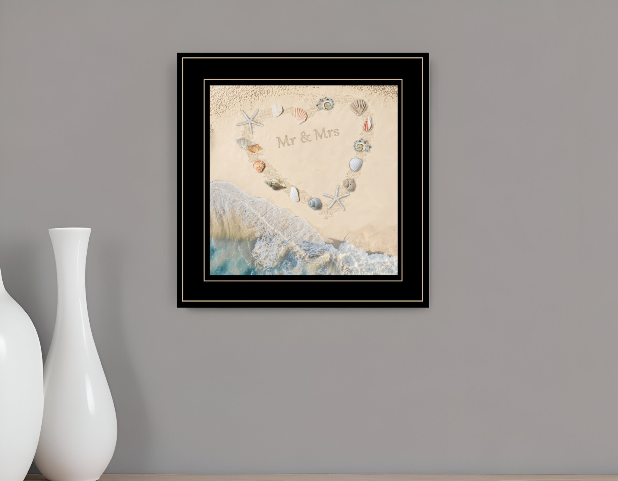 Marriage is a Beach 3 Black Framed Print Wall Art-408143-1