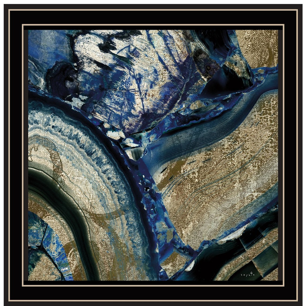 Set Of Two geode Reef Pleasure 2 Black Framed Print Wall Art