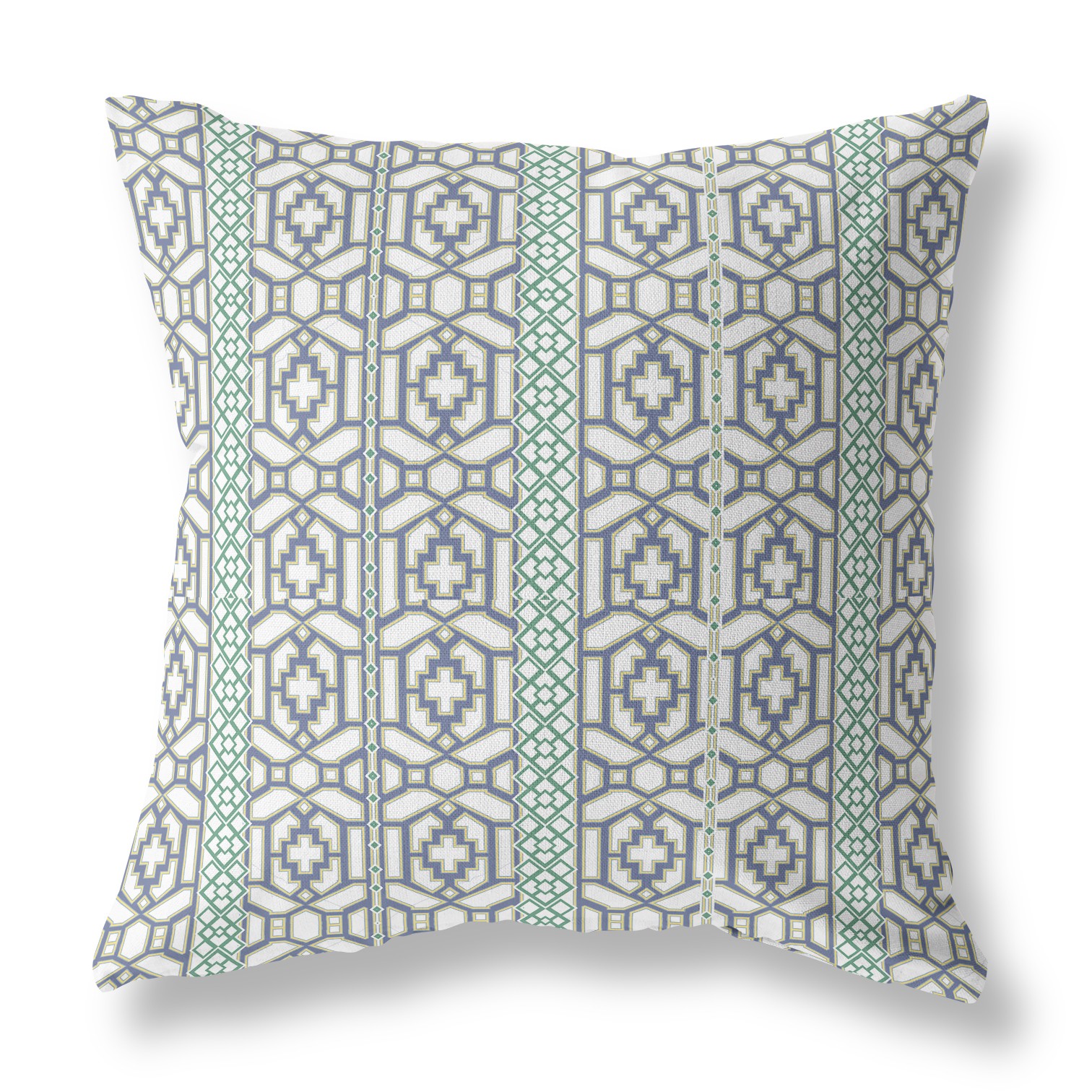 18” White Gray Linework Indoor Outdoor Zippered Throw Pillow-411061-1