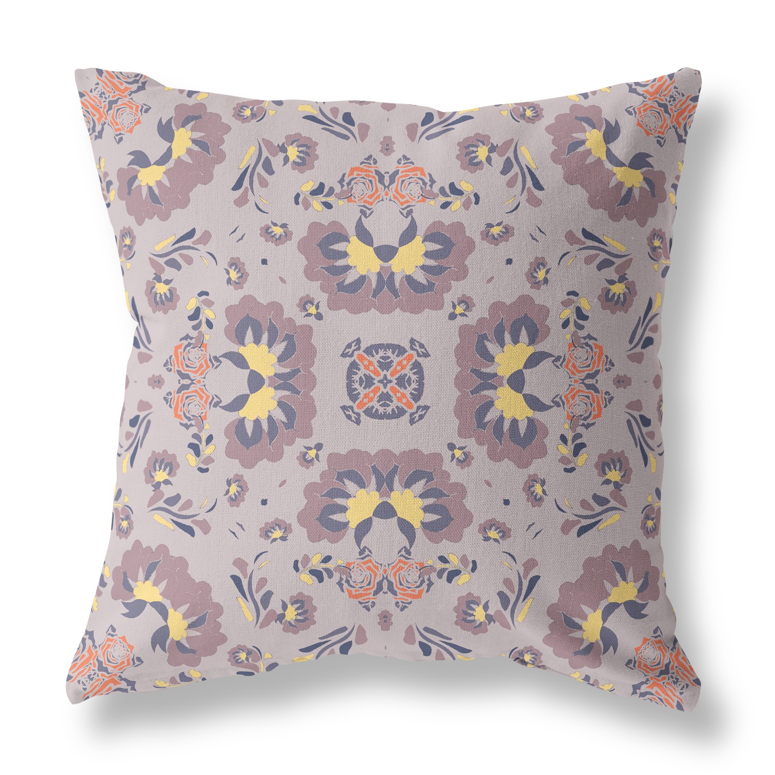 18" Pale Purple Floral Indoor Outdoor Zip Throw Pillow-411176-1