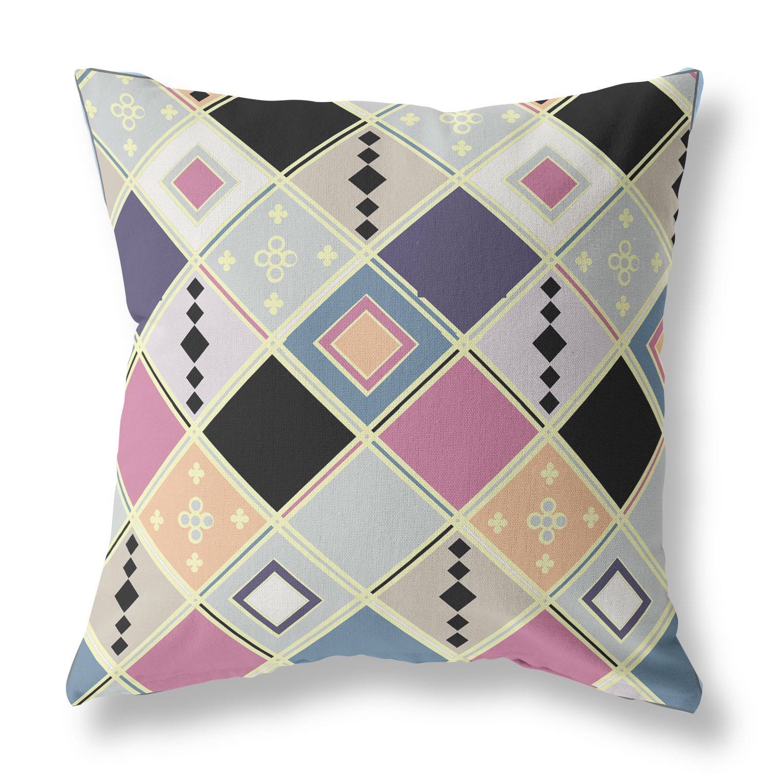 18” Pink Gold Tile Indoor Outdoor Zippered Throw Pillow-411373-1