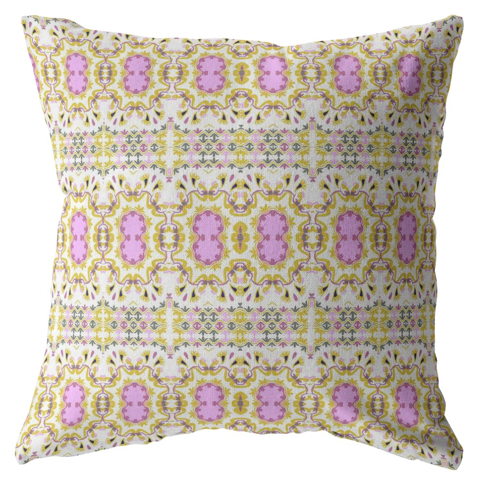 18” Yellow Lavender Geofloral Indoor Outdoor Throw Pillow-412322-1