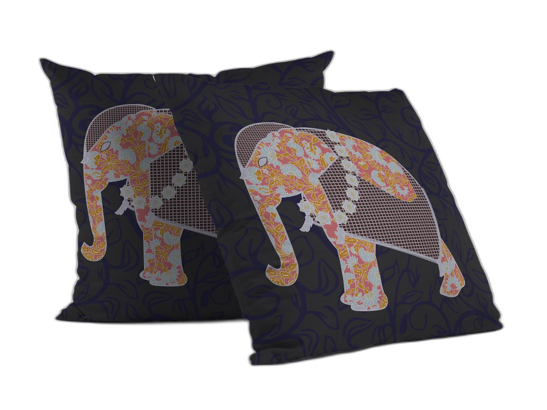 26” Orange Elephant Indoor Outdoor Throw Pillow-412389-1