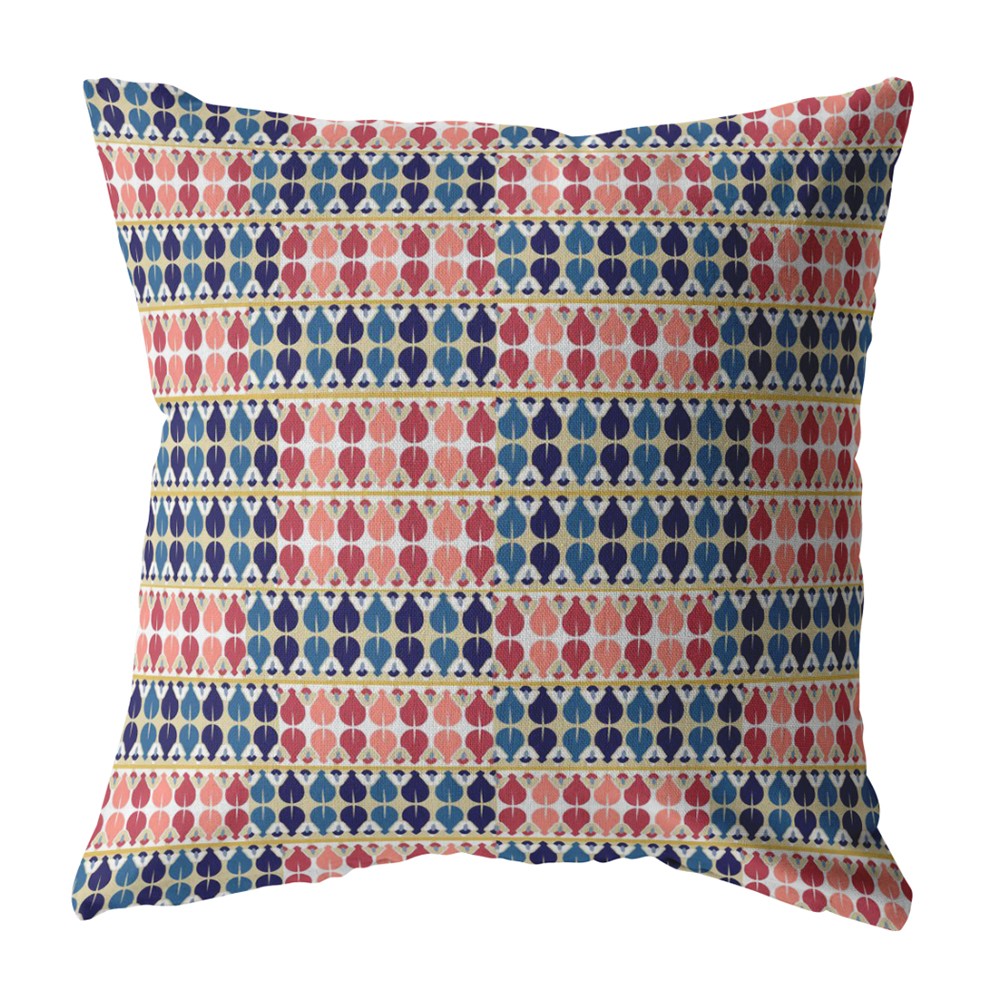 18" Red Blue Spades Indoor Outdoor Throw Pillow-412542-1