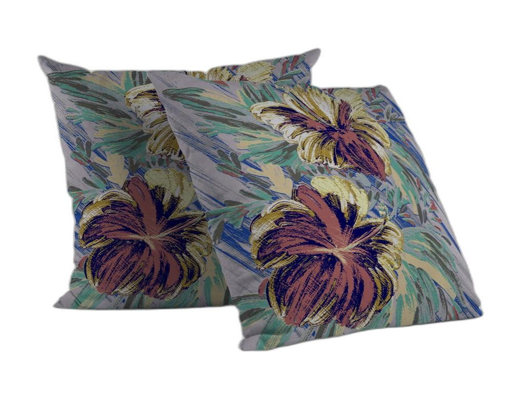 26” Terracotta Hibiscus Indoor Outdoor Zippered Throw Pillow-412868-1