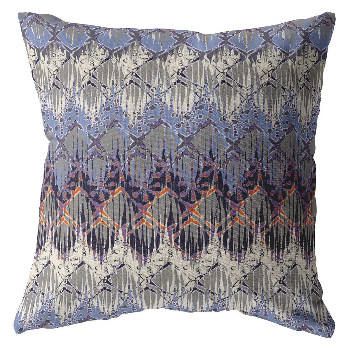 20” Blue Gray Hatch Indoor Outdoor Zippered Throw Pillow-413015-1