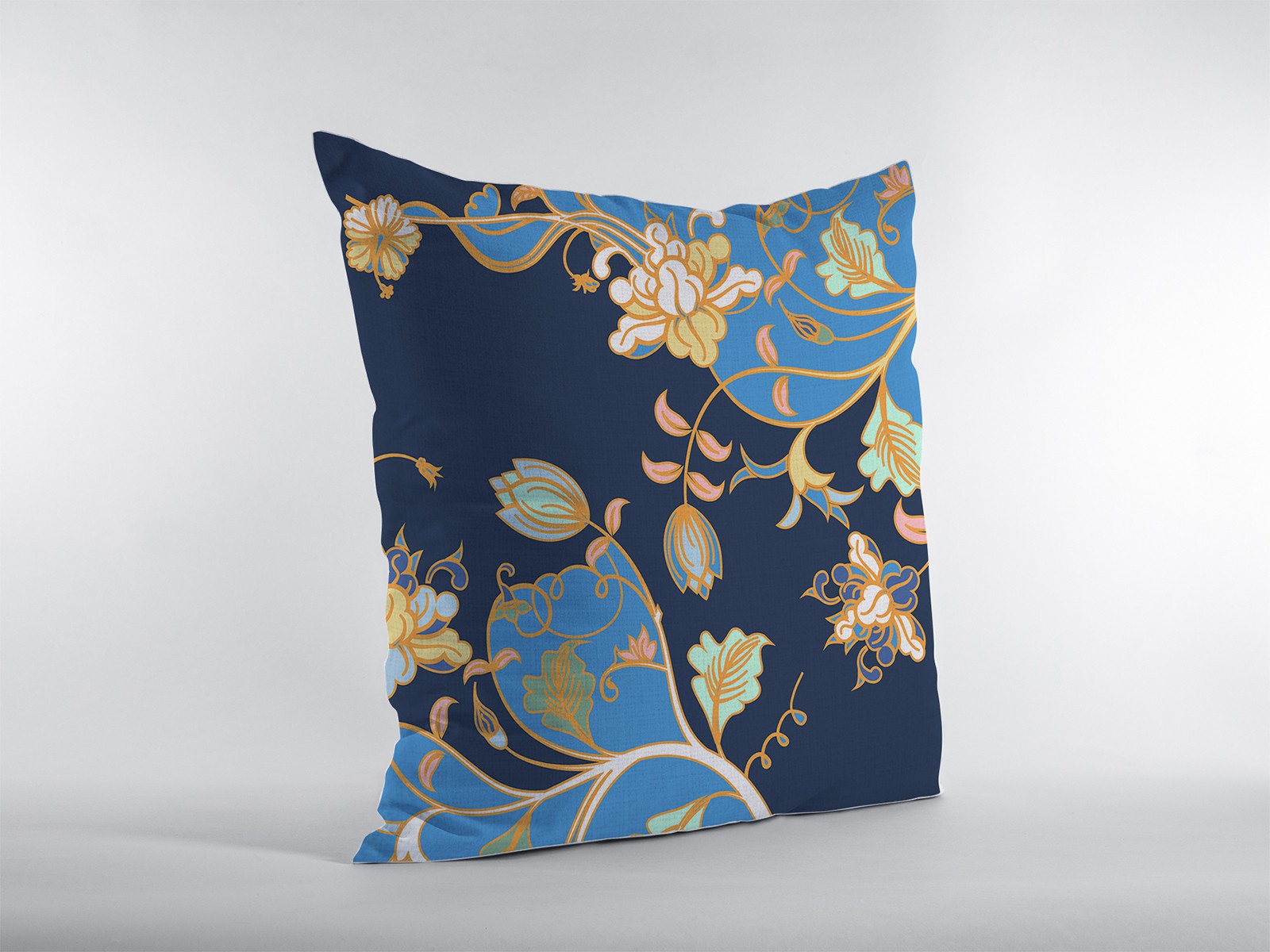 18" Navy Blue Garden Decorative Suede Throw Pillow-413130-1