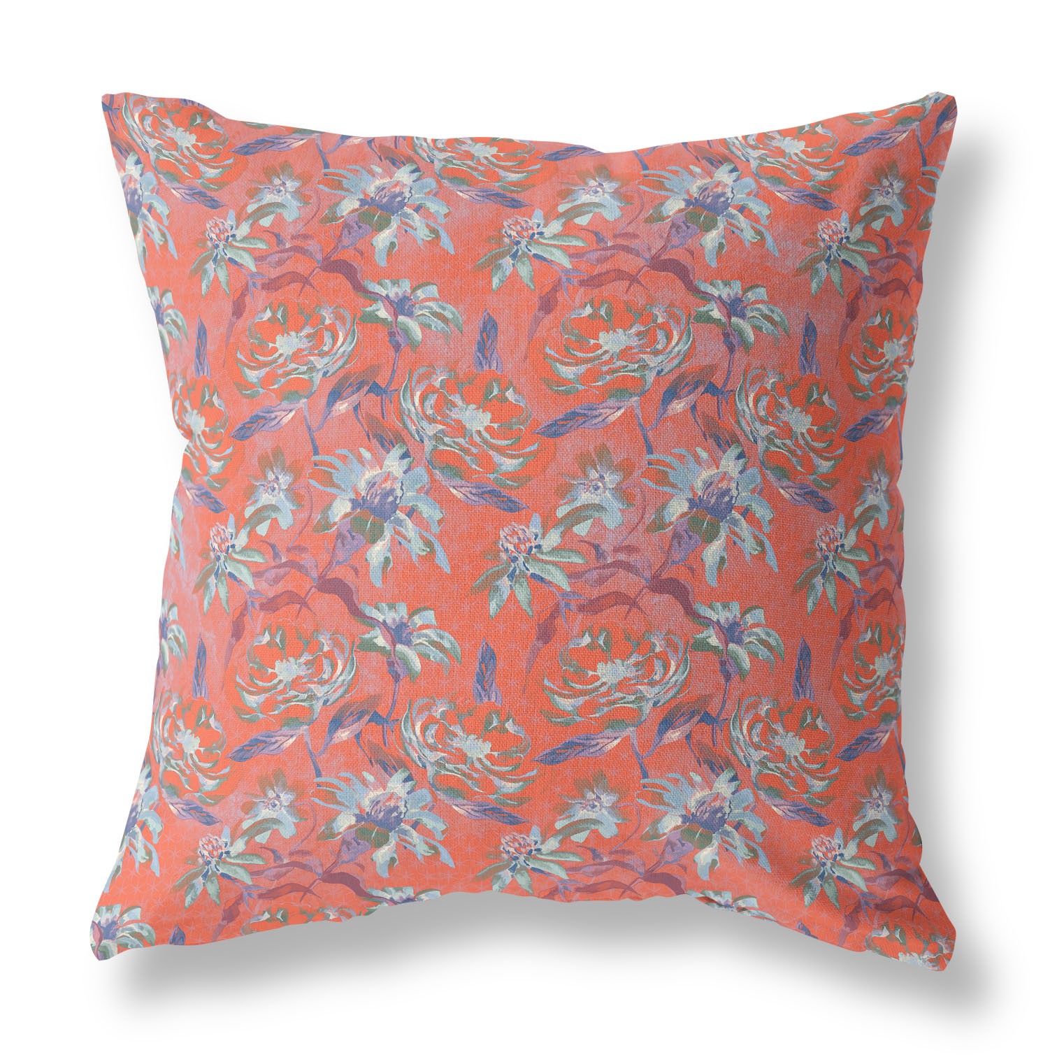 18” Orange Roses Indoor Outdoor Throw Pillow-413821-1