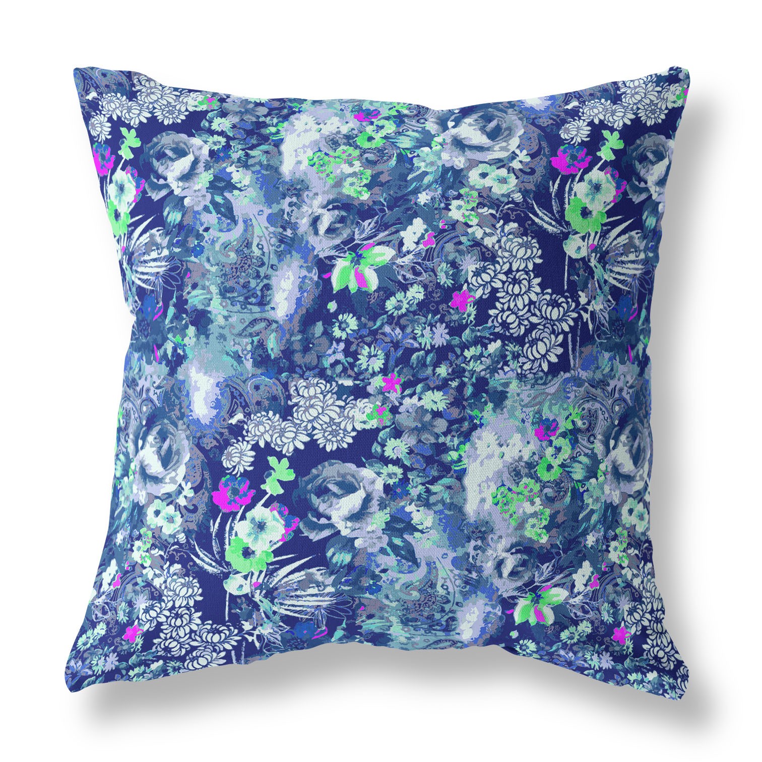 18" Purple Blue Springtime Indoor Outdoor Throw Pillow-414491-1
