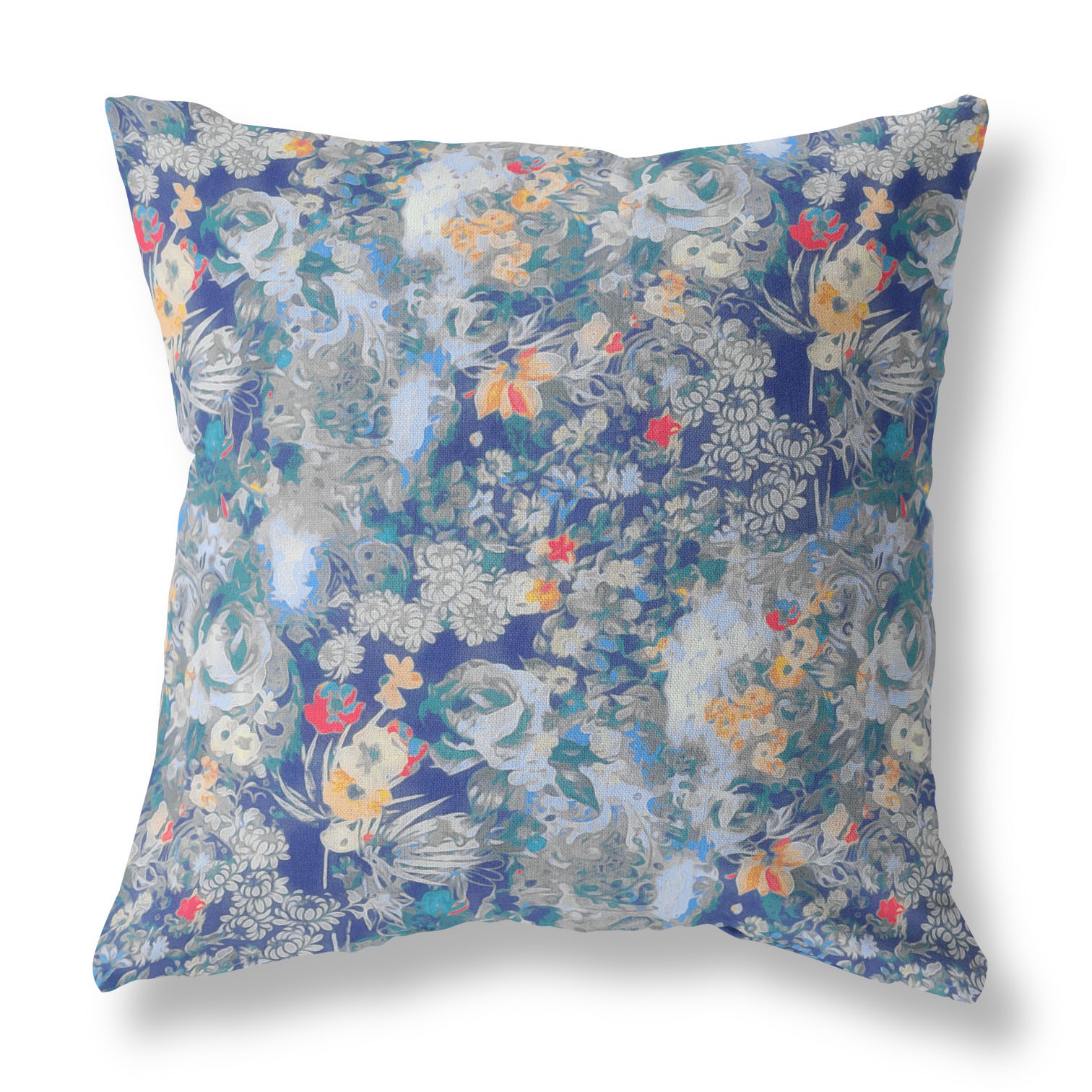 20" Blue Gray Springtime Indoor Outdoor Throw Pillow-414570-1