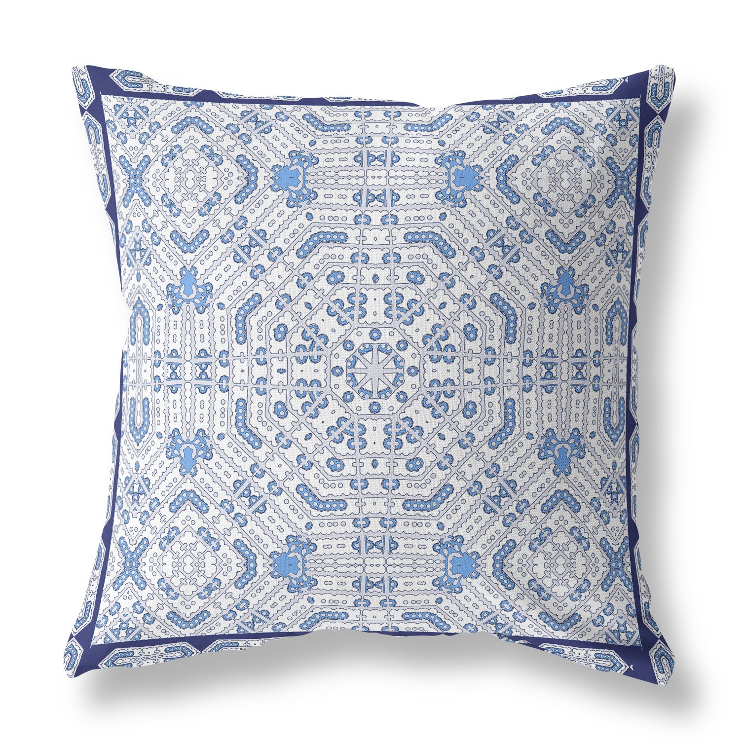 20” Blue Gray Geostar Indoor Outdoor Throw Pillow-414988-1