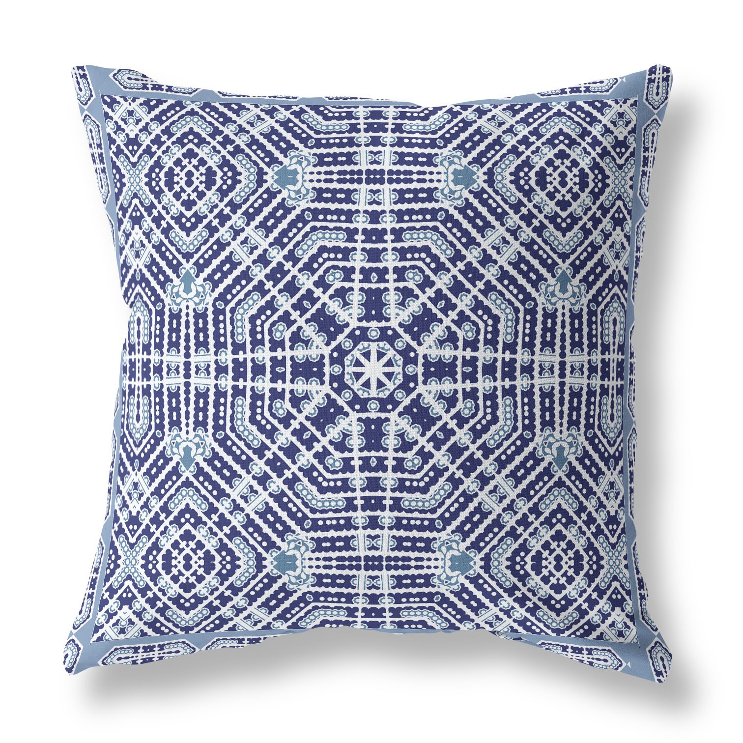 18” Indigo Blue Geostar Indoor Outdoor Throw Pillow-415024-1
