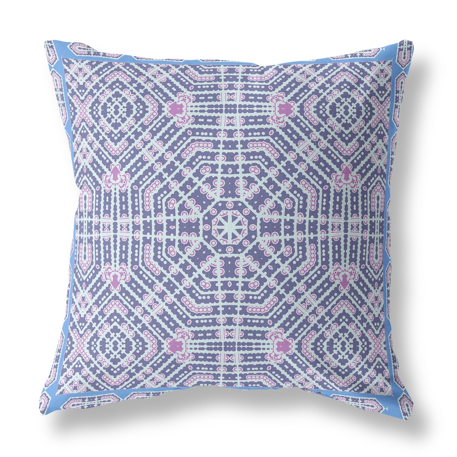 18” Lilac Blue Geostar Indoor Outdoor Throw Pillow-415034-1