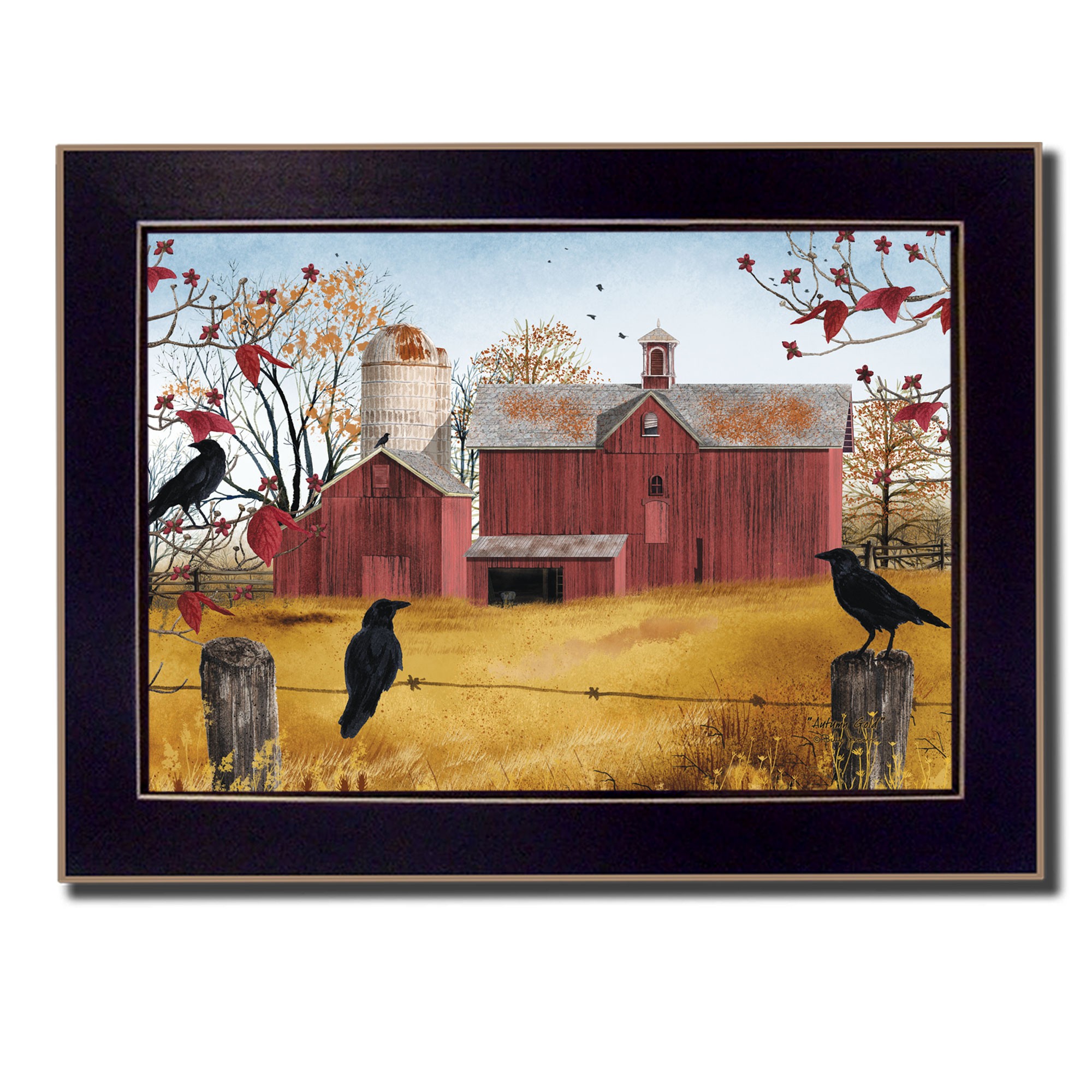 Autumn Gold 3 Black Framed Print Wall Art
