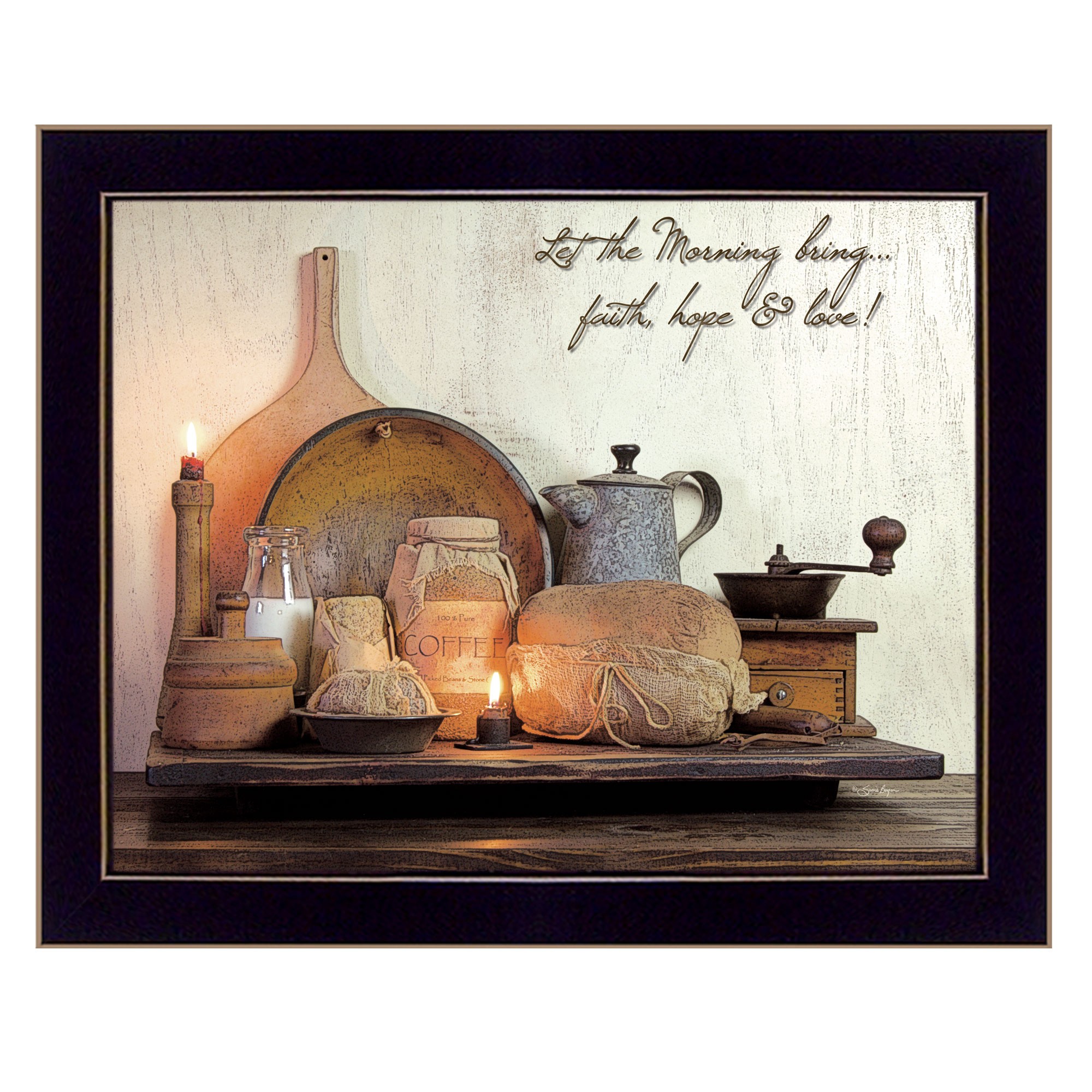 Faith Hope And Love 1 Black Framed Print Wall Art