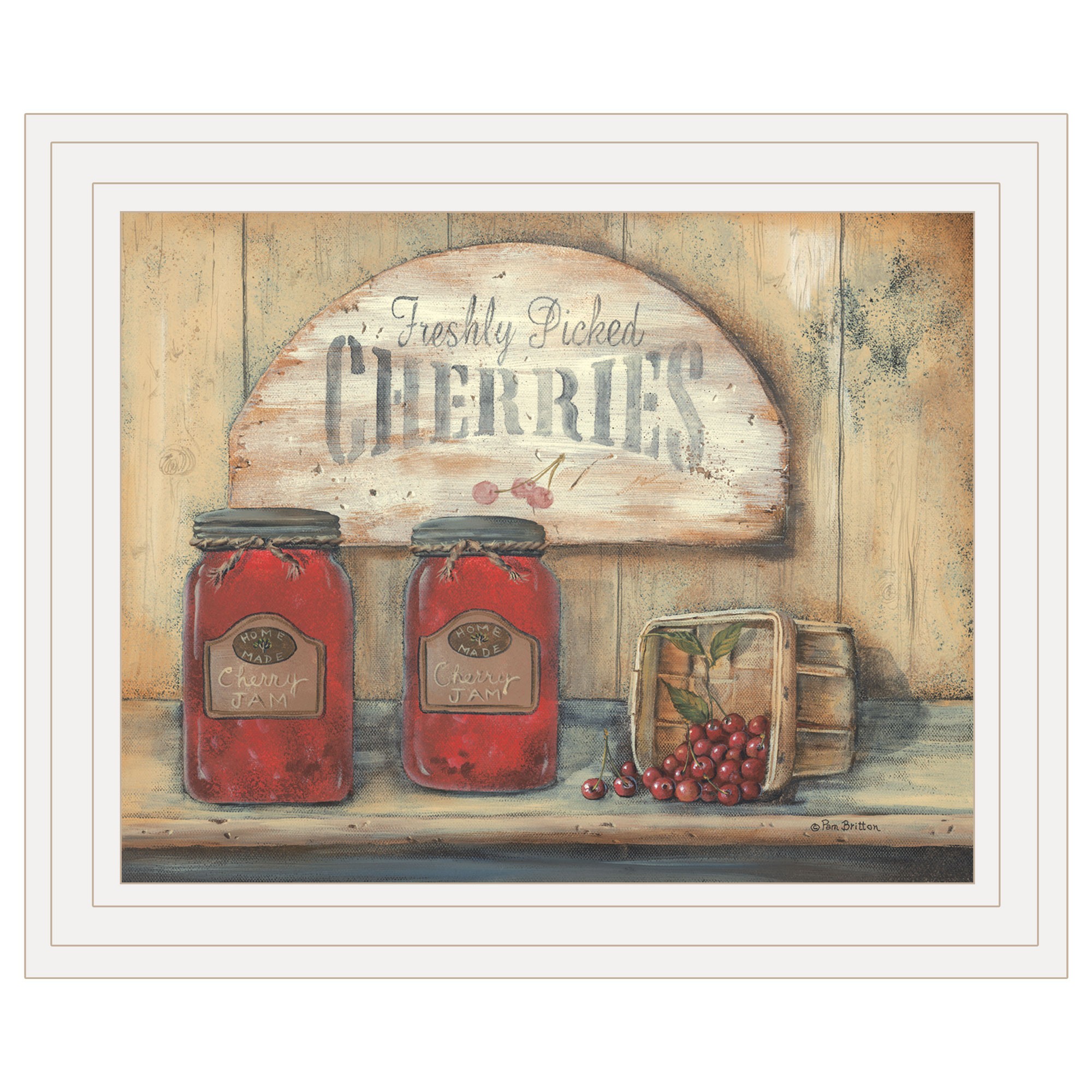 Cherry Jam 3 White Framed Print Wall Art