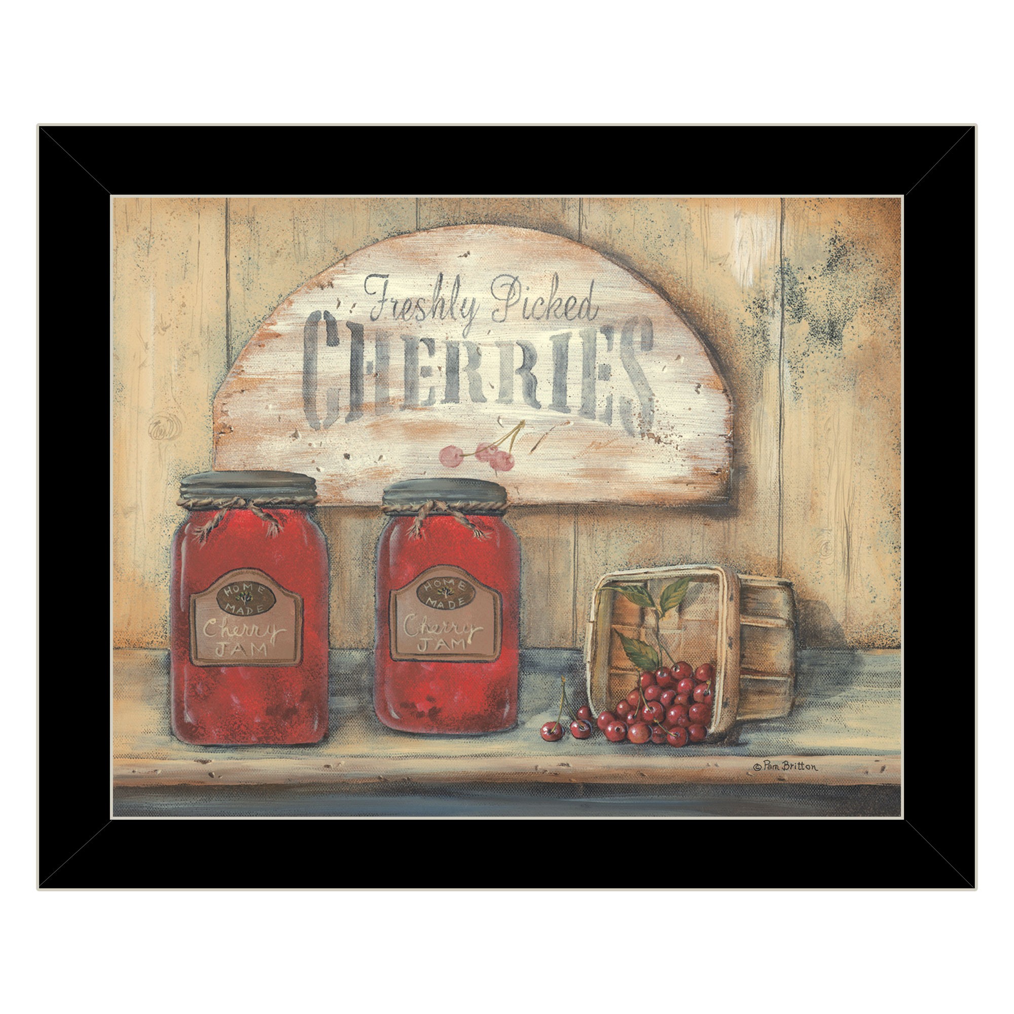 Cherry Jam 4 Black Framed Print Wall Art