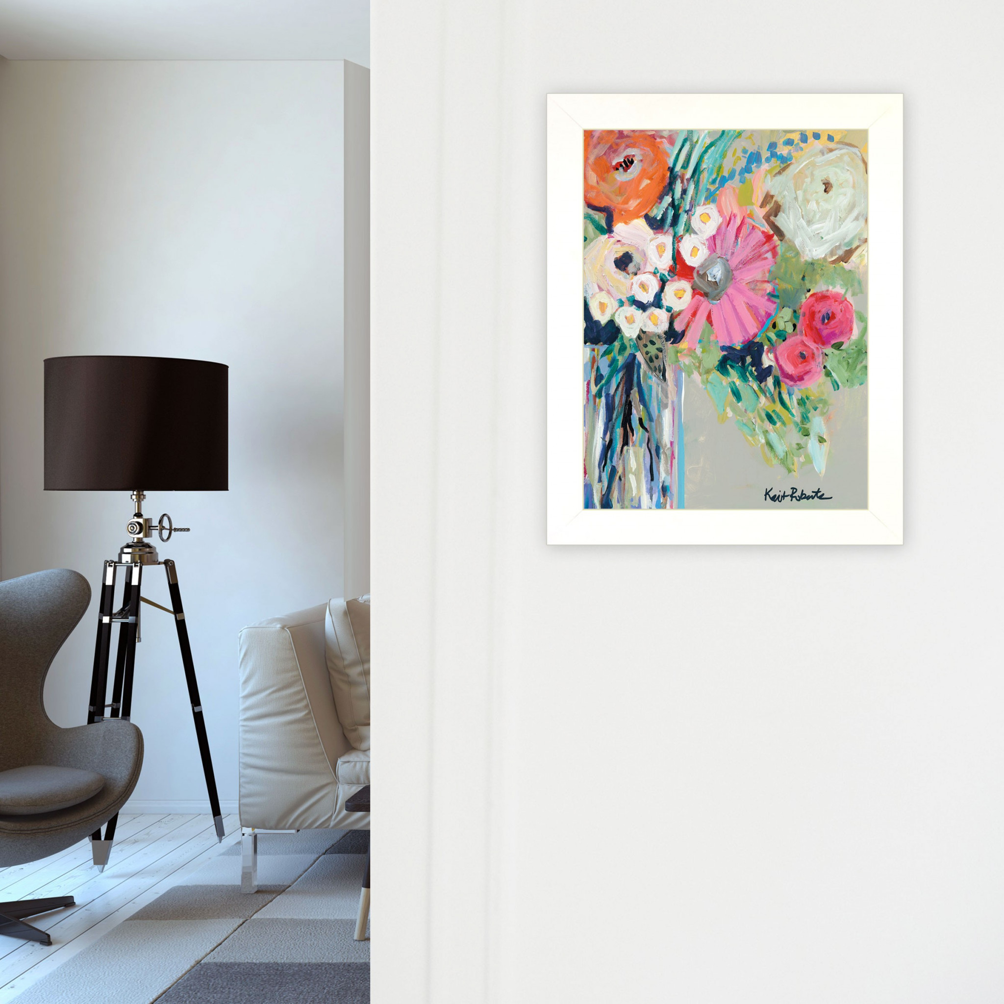 From Mrs. Hazels Garden 3 White Framed Print Wall Art