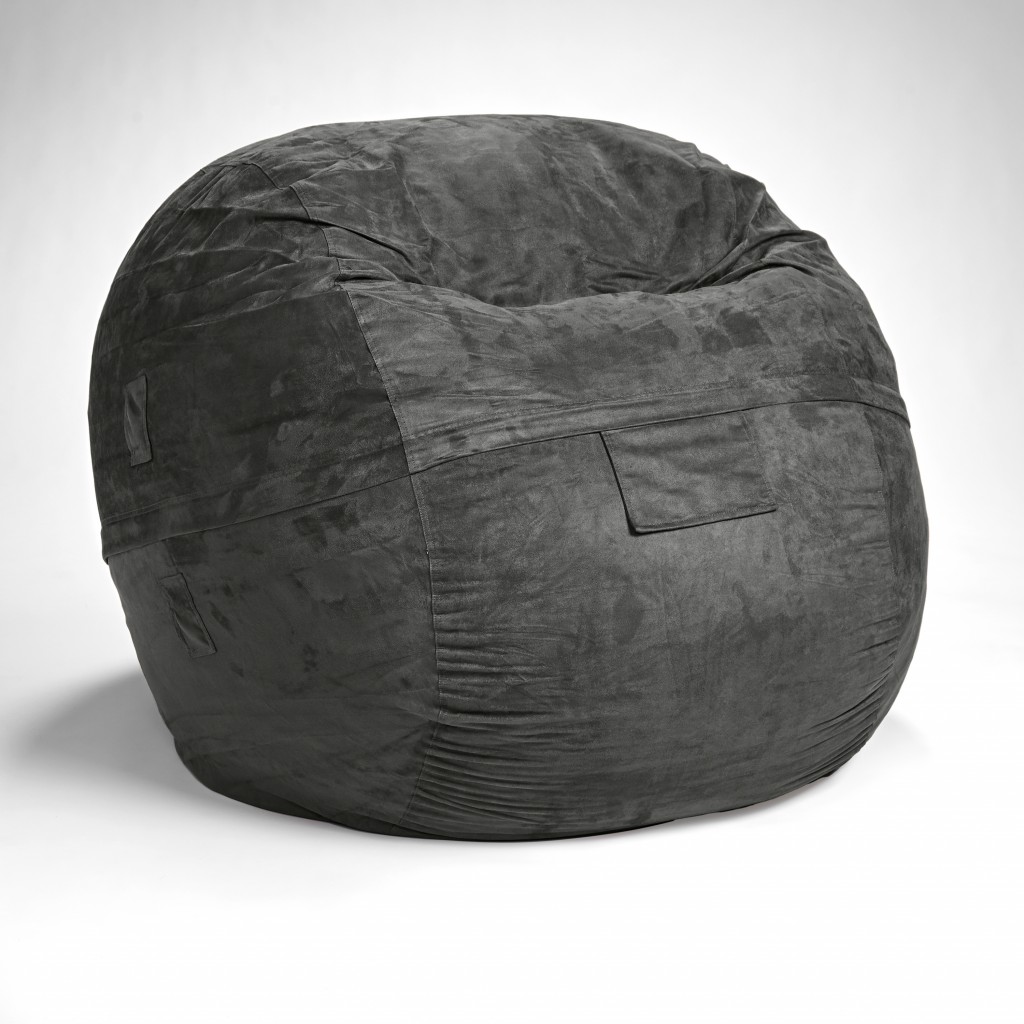 Classic Cozy Dark Gray Bean Bag Chair-415912-1