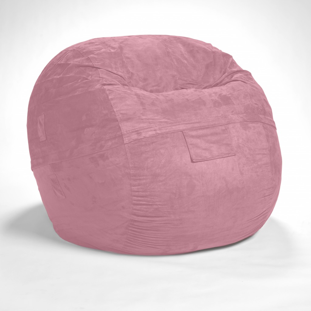 Classic Cozy Rosy Pink Bean Bag Chair-415914-1