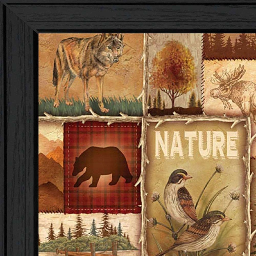 Lodge Collage Ii Black Framed Print Wall Art