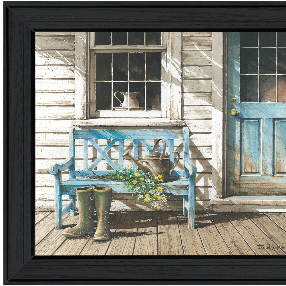 cheerful chores Black Framed Print Wall Art
