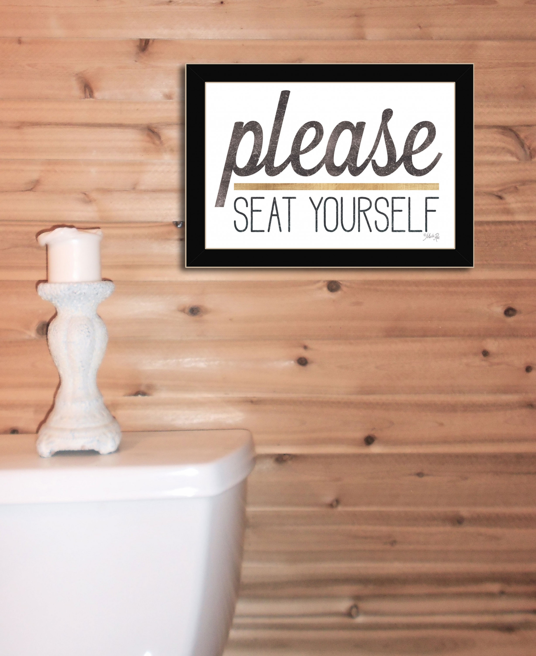 Please Seat Yourself 1 Black Framed Print Wall Art