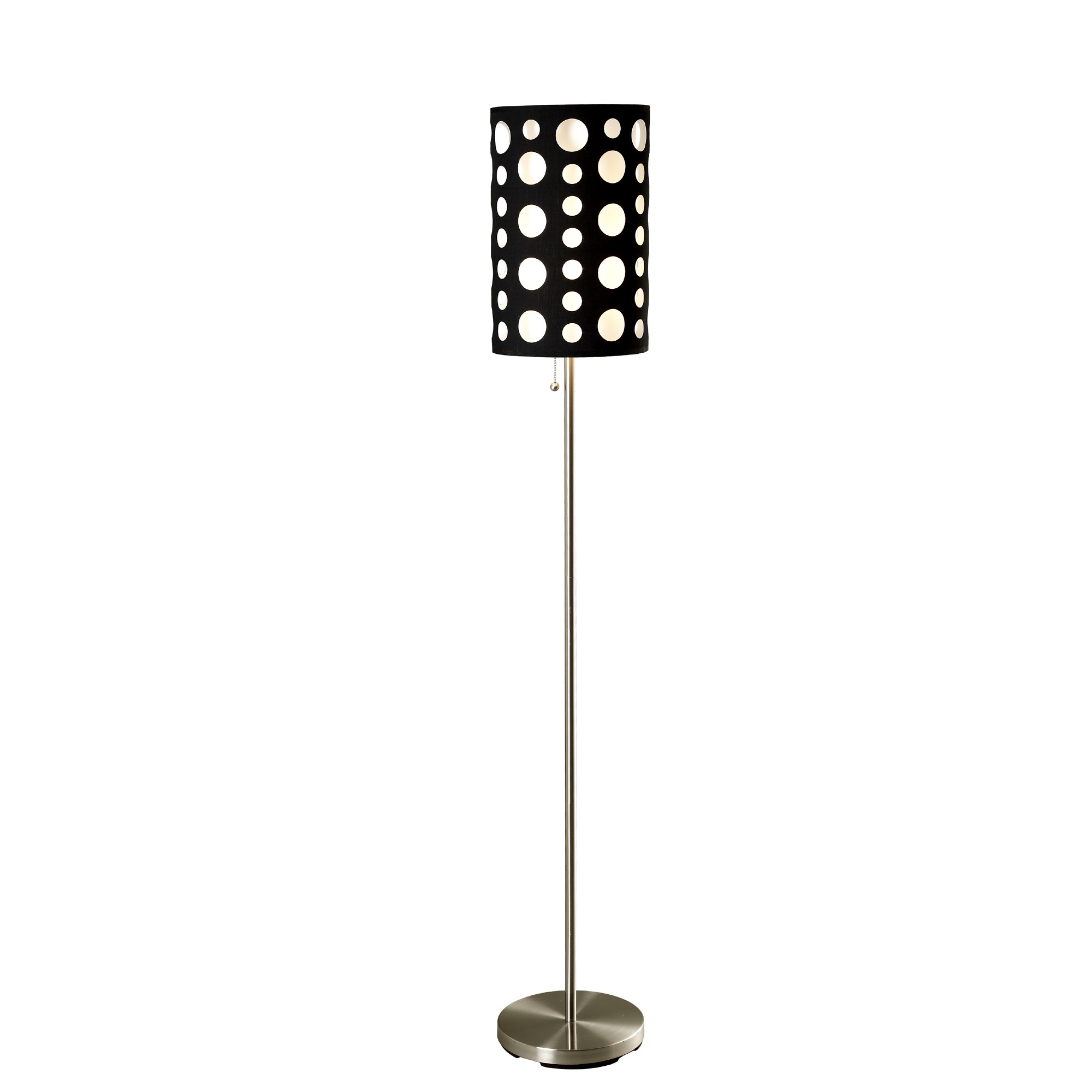 66" Steel Novelty Floor Lamp With Black And White Drum Shade-431773-1