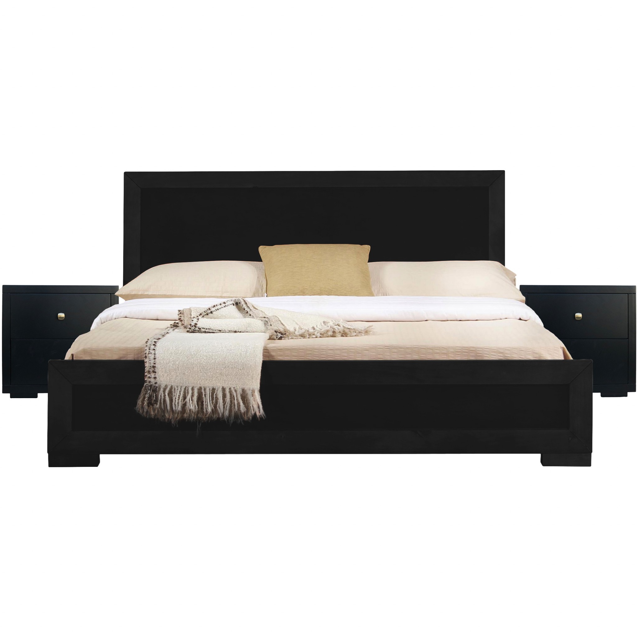 Black Wood Queen With Yes Bed Frame-467600-1