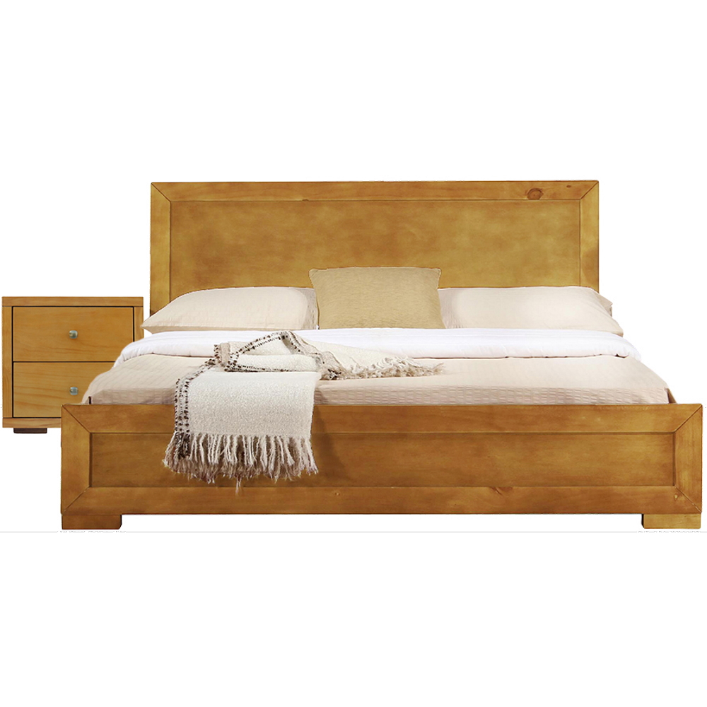Moma Oak Wood Platform Full Bed With Nightstand-468270-1