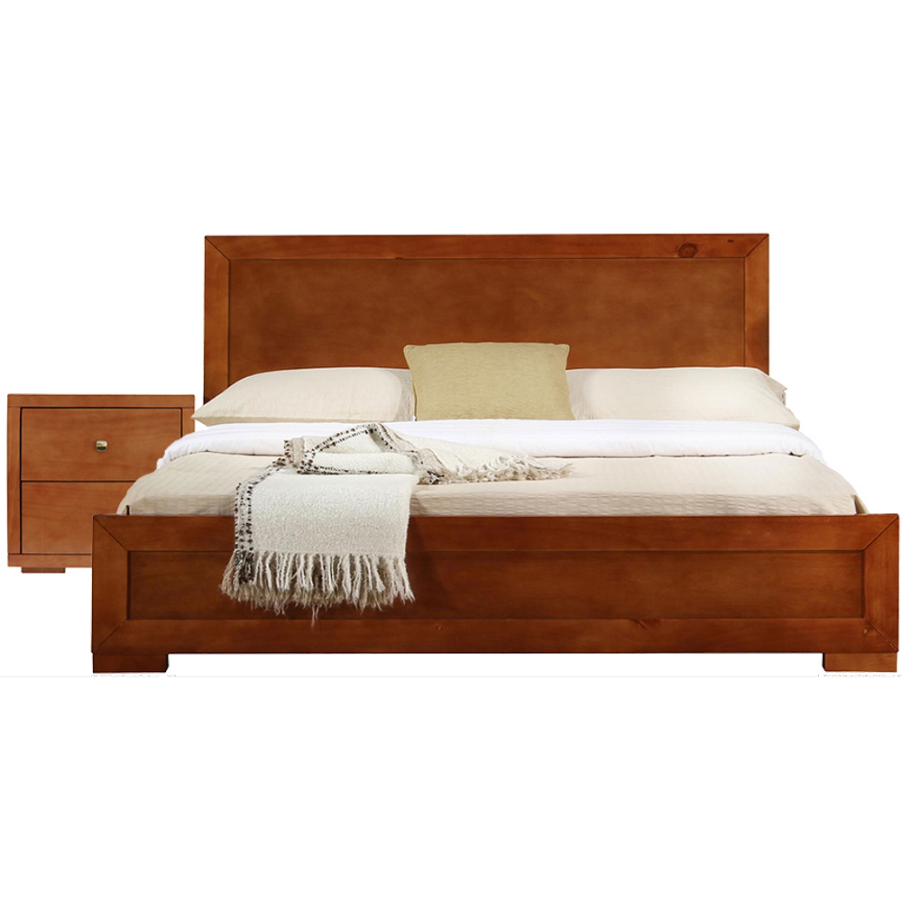 Moma Cherry Wood Platform Full Bed With Nightstand-468271-1