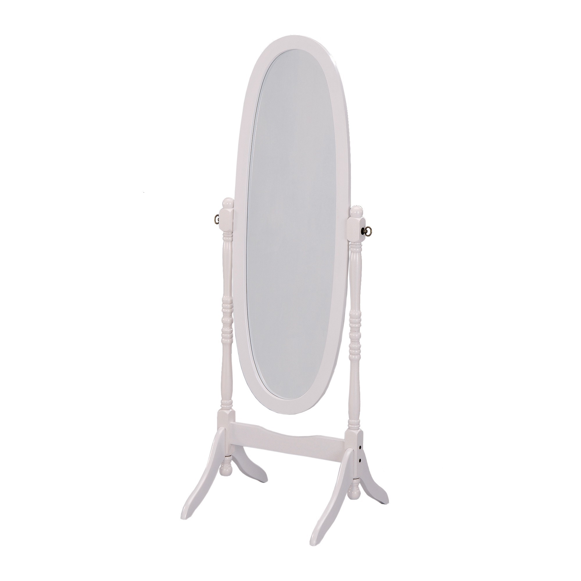 White Oval Cheval Standing Mirror-468365-1
