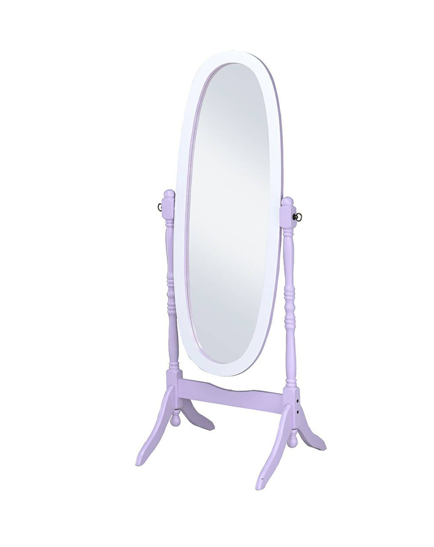 Purple Oval Cheval Standing Solid Wood Mirror-468369-1